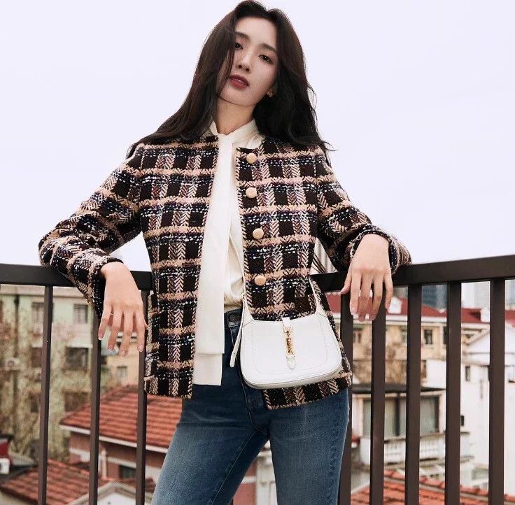 Gucci Gucci Dark brown plaid wool round neck single-breasted lon Size XS / US 0-2 / IT 36-38 - 8 Thumbnail