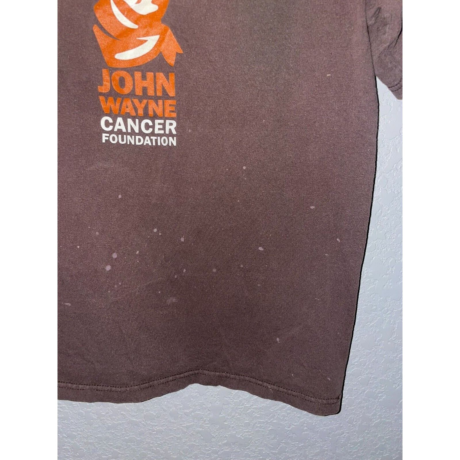 Vintage John Wayne Shirt Cancer Foundation Brown Tee Stained S Small Size US S / EU 44-46 / 1 - 4 Thumbnail