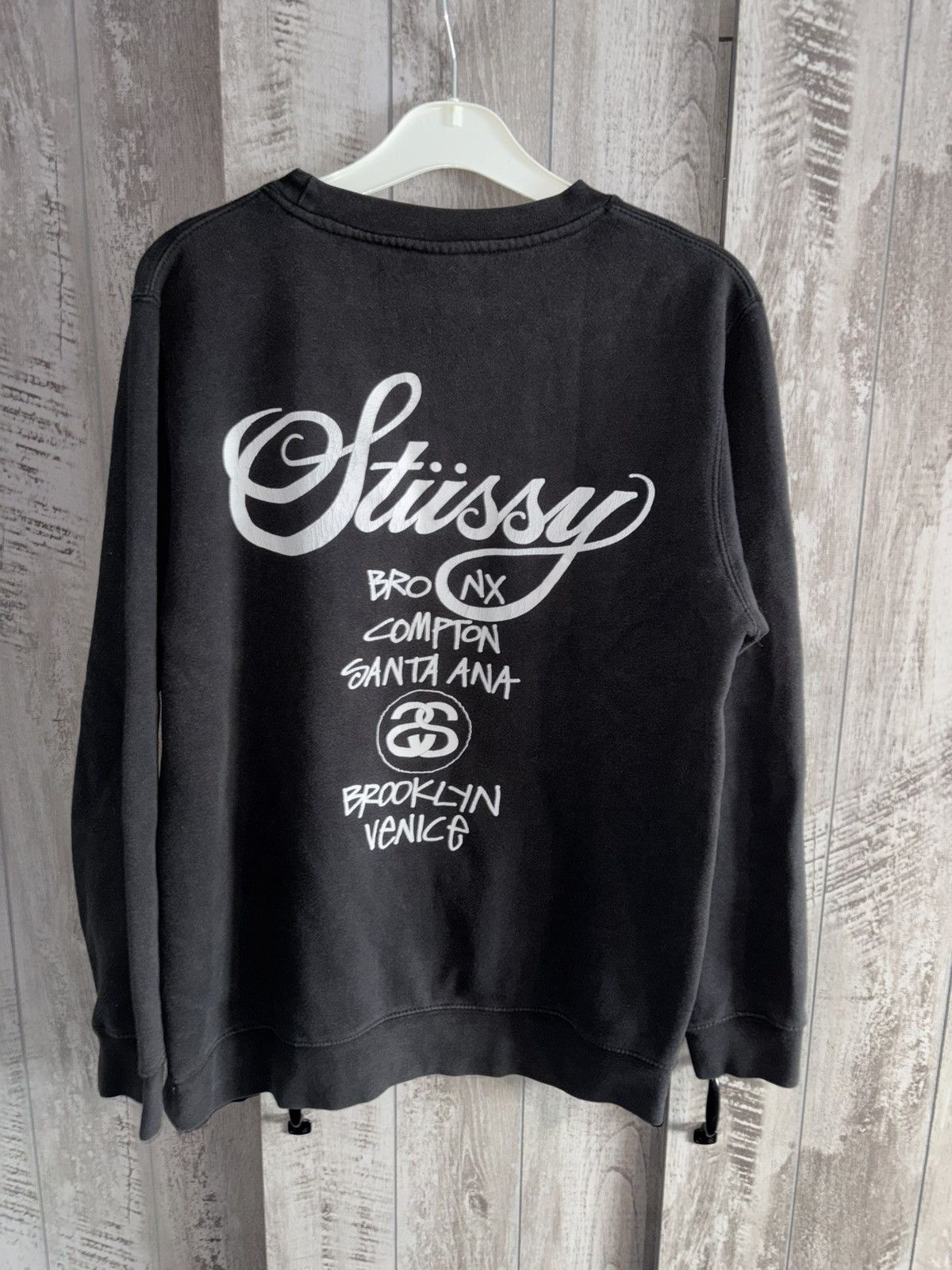 Stussy Stüssy World Tour Black Crewneck Sweatshirt Size US S / EU 44-46 / 1 - 2 Thumbnail