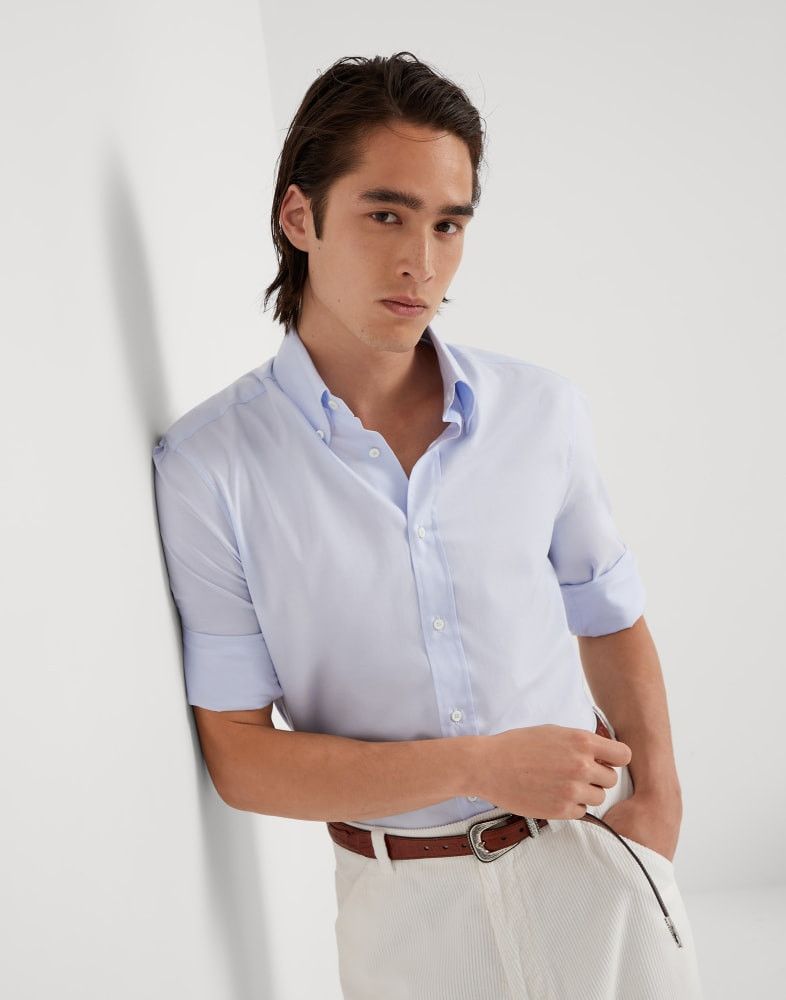 Brunello Cucinelli o1w1db10825 Shirt in Blue Size US L / EU 52-54 / 3 - 3 Thumbnail