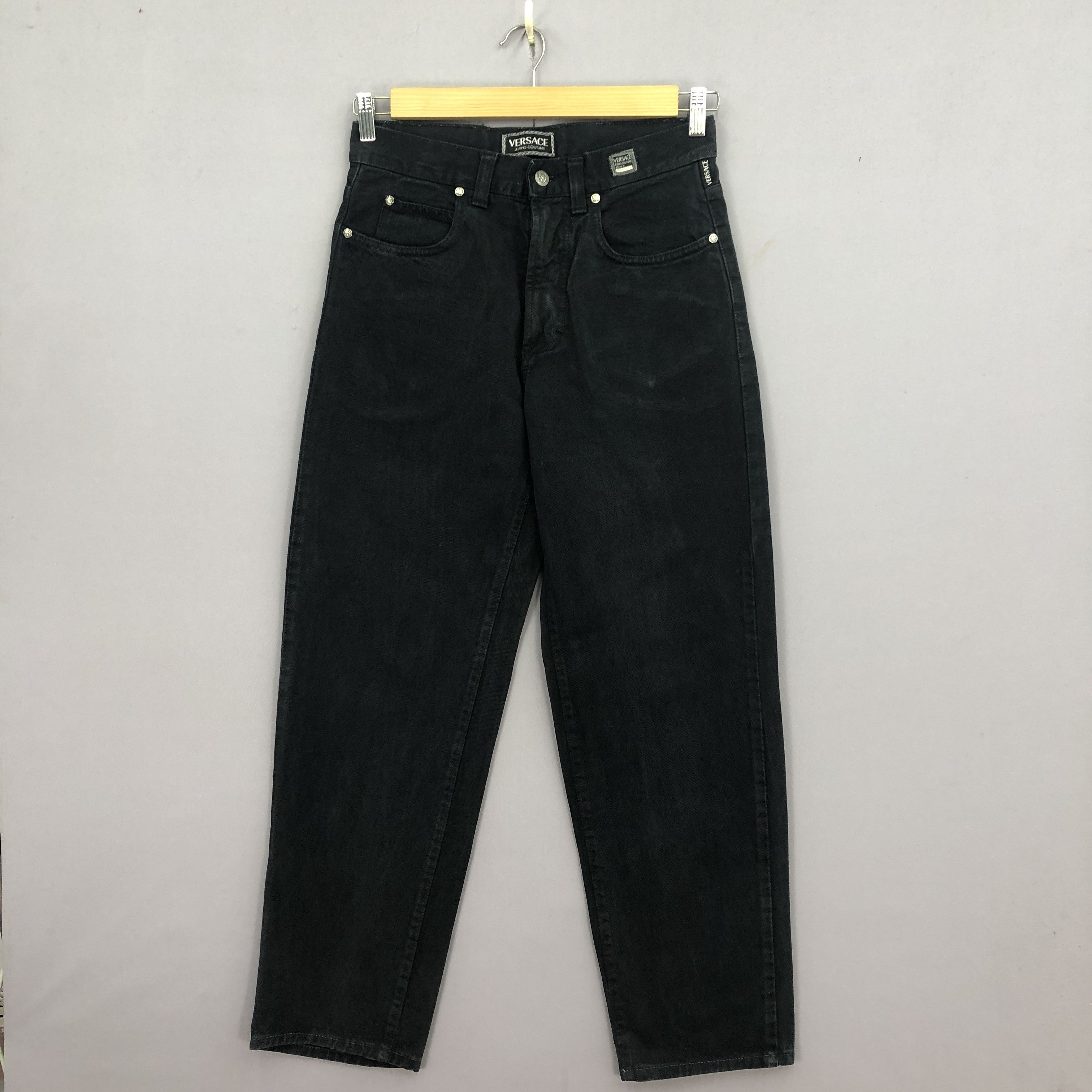 Versace Vintage 90s Versace Jeans Versace Super Black Denim BS45493 Size 28" / US 6 / IT 42 - 1 Thumbnail