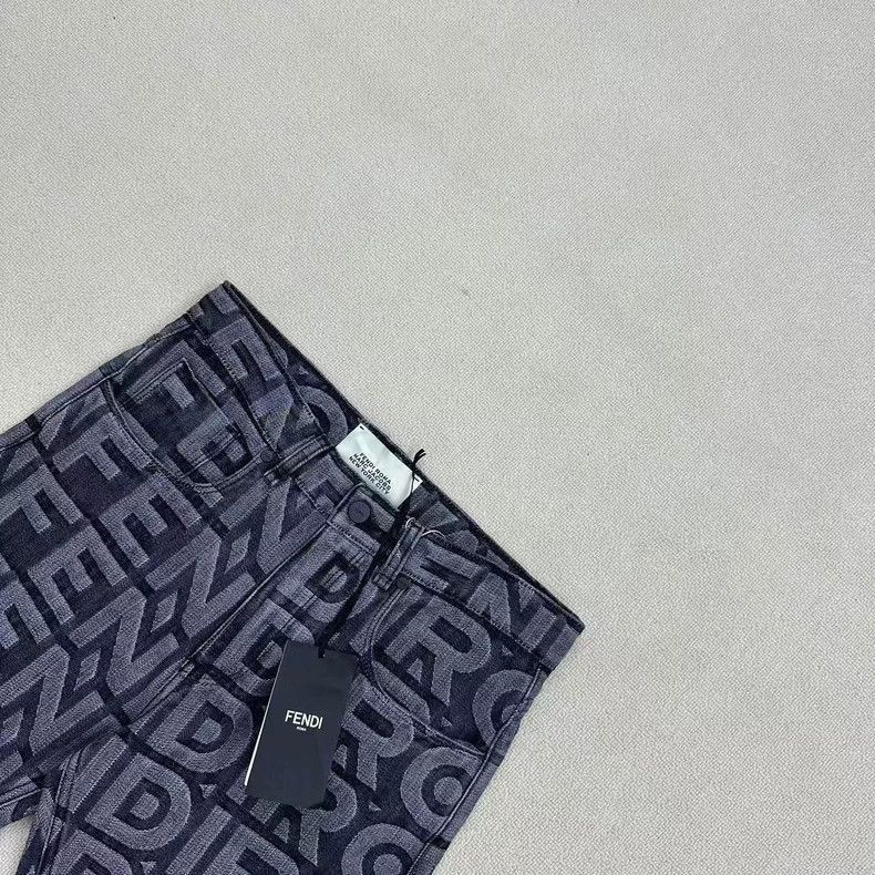 Fendi Fendi Full Logo Denim Pants Size 30 Size US 30 / EU 46 - 2 Thumbnail