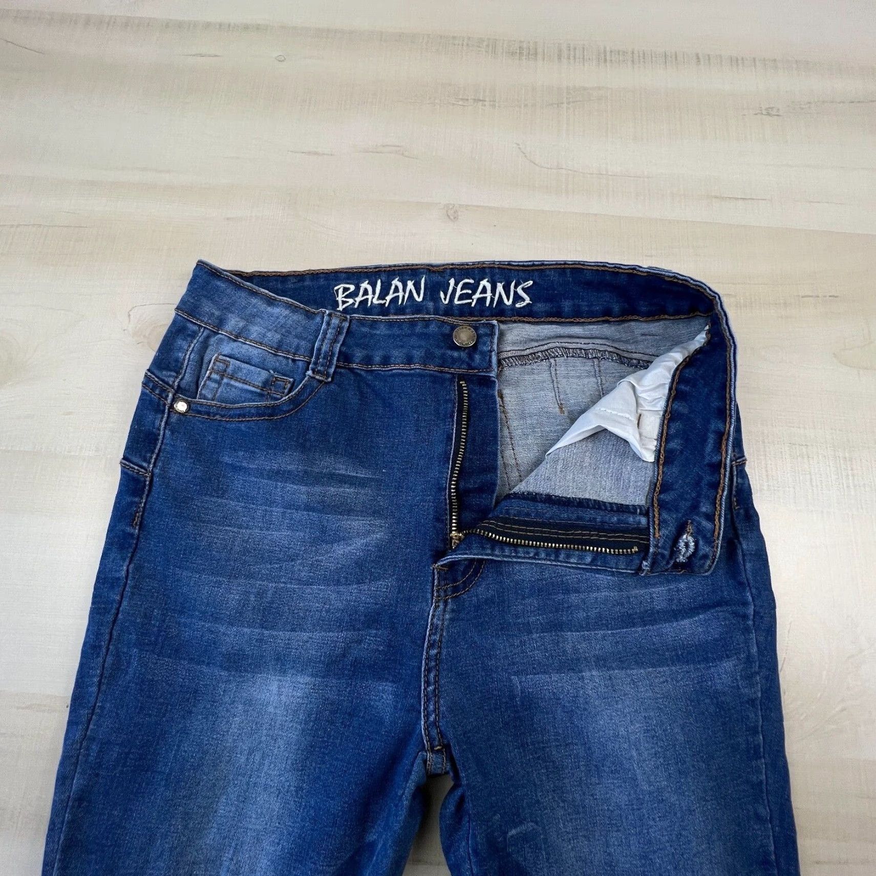 Vintage Balan Womens Distressed Skinny Jeans Blue High Waist Juniors 15 Cropped Medium Size 36" / US 14 / IT 50 - 3 Thumbnail