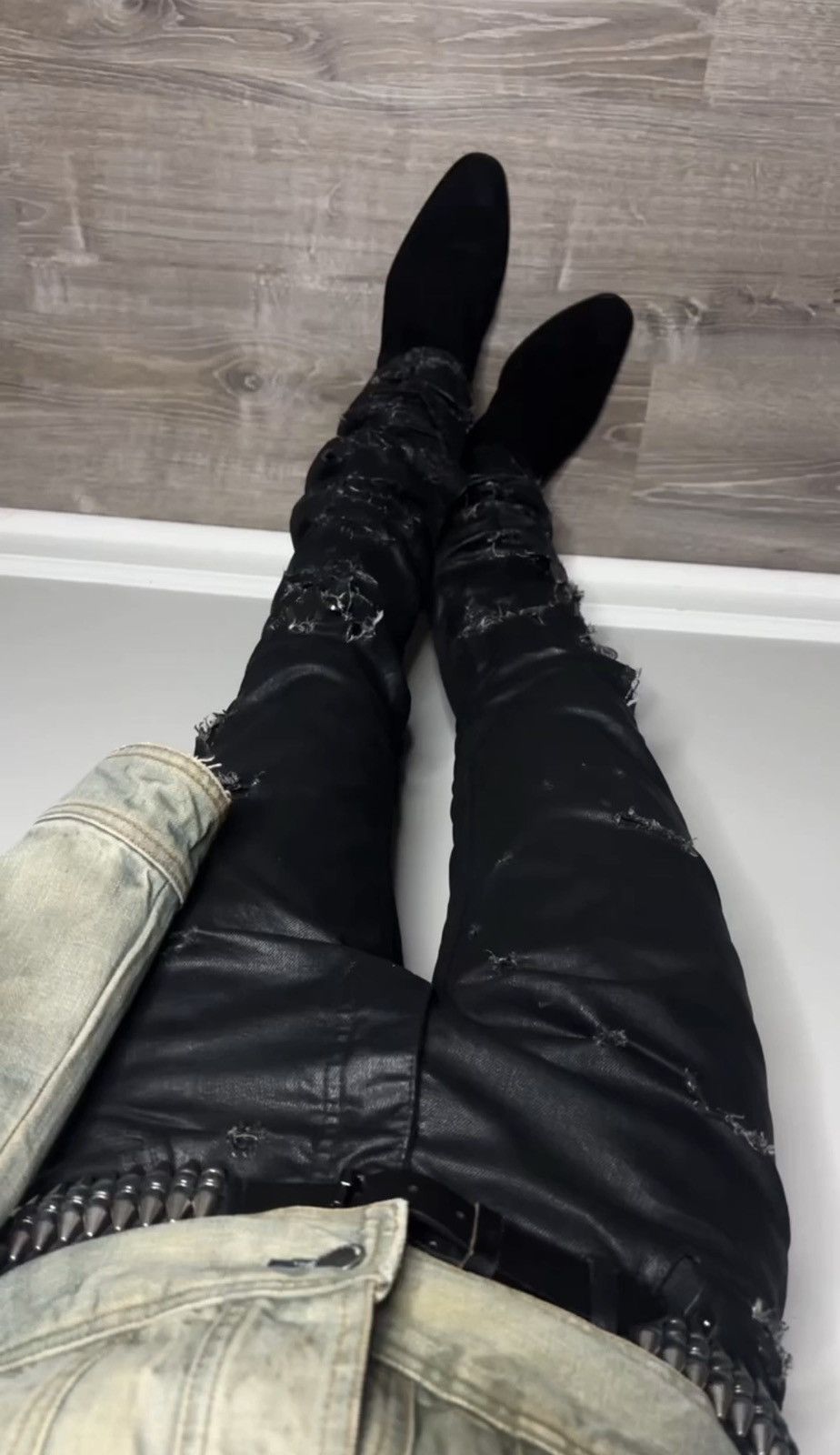 Dior dior ss04 "strip" destroyed denim Size US 28 / EU 44 - 5 Thumbnail