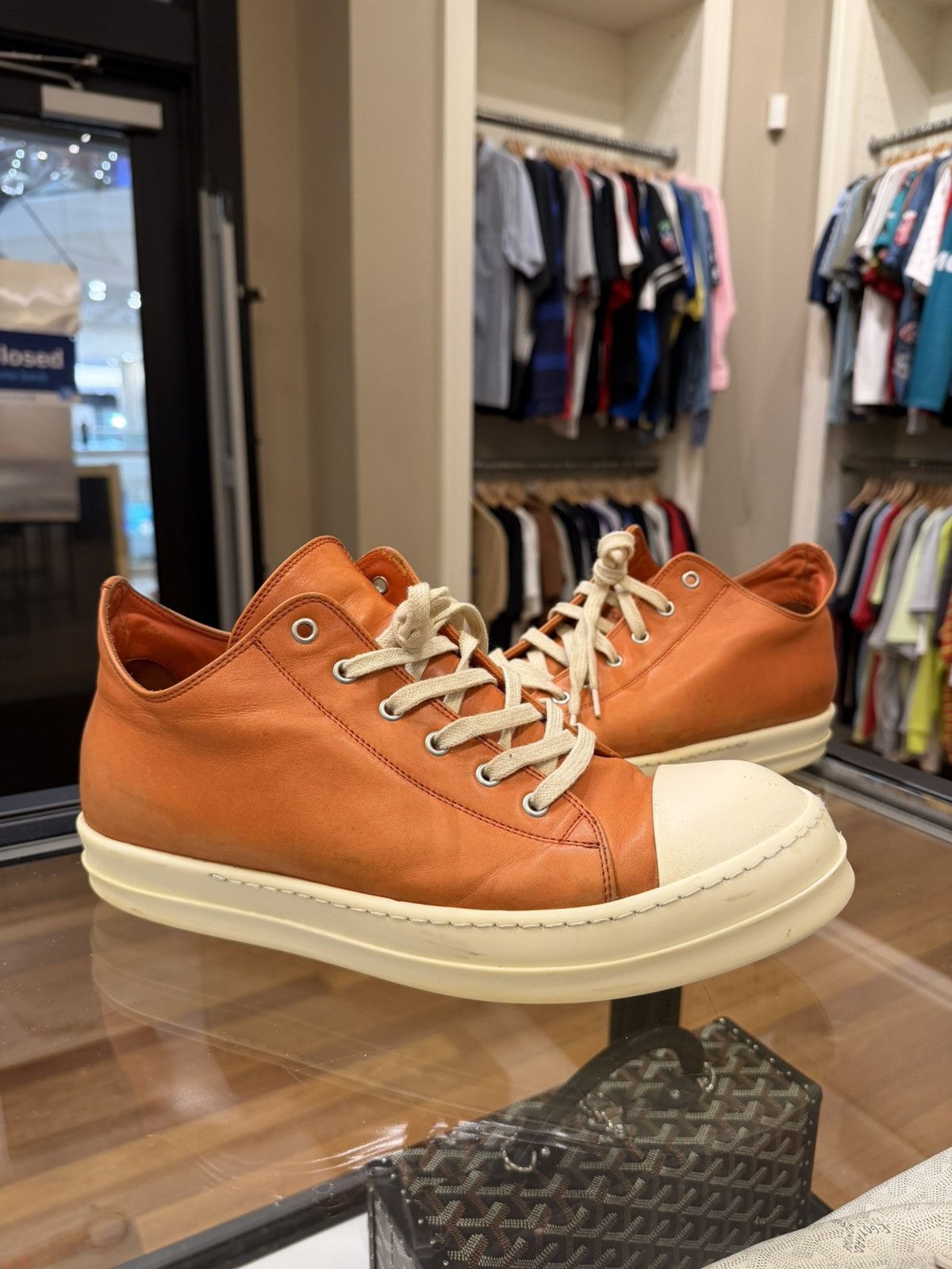 Rick Owens Rick Owens Ramone Lows -Orange Size US 11 / EU 44 - 3 Thumbnail
