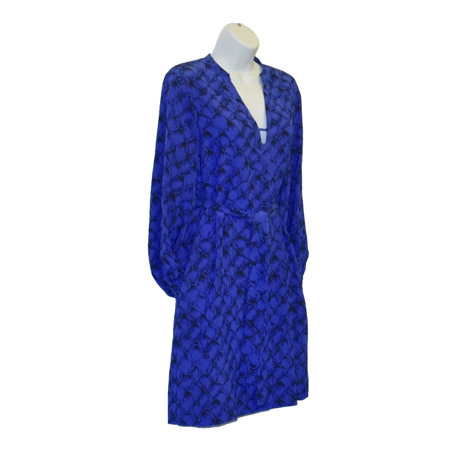 Diane von Furstenberg NEW DIANE VON FURSTENBERG Tanyana Blue Silk Printed Dress 6 Size M / US 6-8 / IT 42-44 - 2 Thumbnail