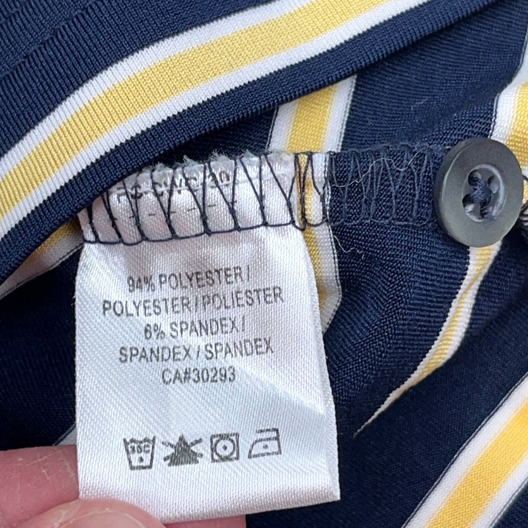 Vintage Fairway & Greene Shirt Men Large Blue Yellow Striped Performance Golf Tech Adult Size US L / EU 52-54 / 3 - 5 Thumbnail