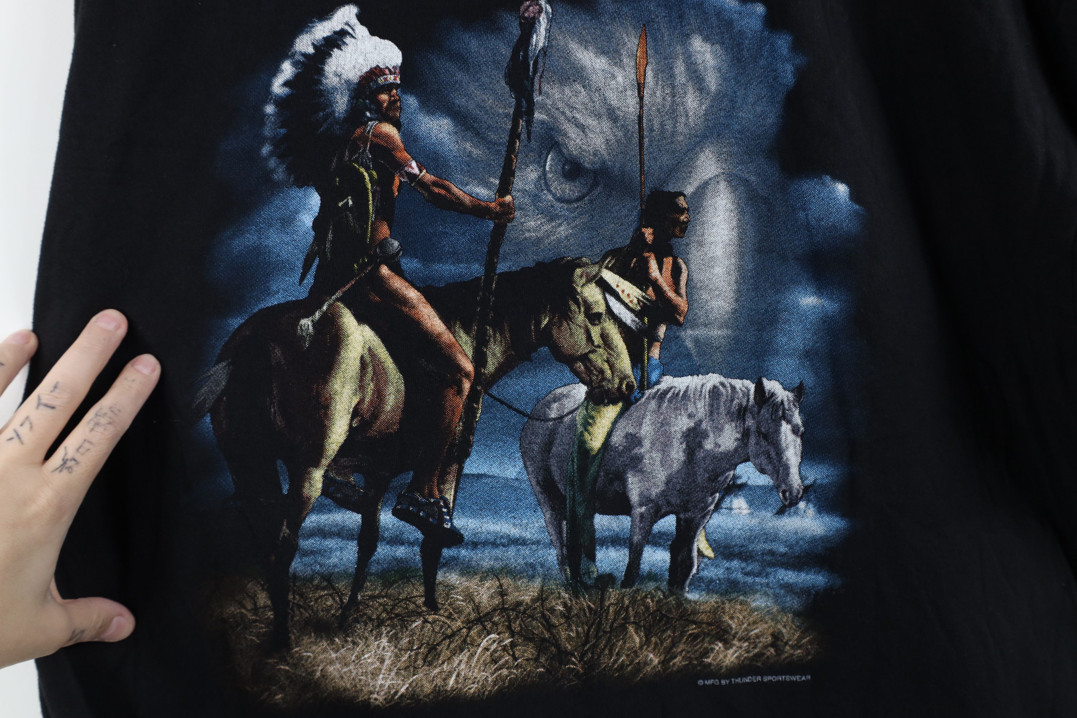 Vintage Vintage 90s Streetwear Boxy Fit Nature Eagle Horse T-Shirt Size US M / EU 48-50 / 2 - 4 Thumbnail