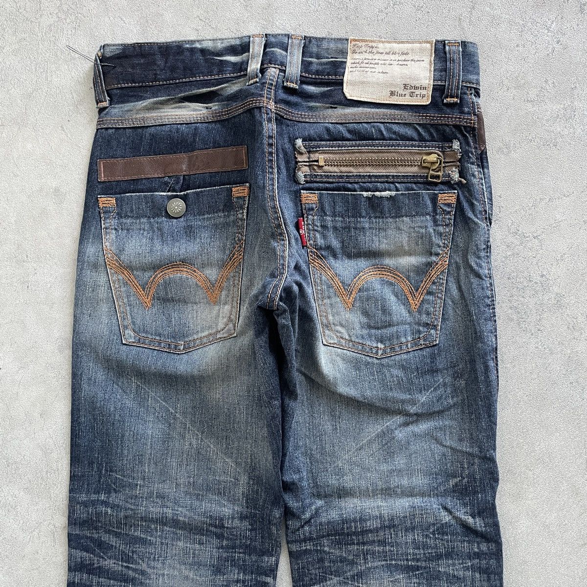 Edwin × Japanese Brand × Vintage Edwin Blue Trip X Japanese Brand X Y2K Flare Size US 32 / EU 48 - 4 Thumbnail
