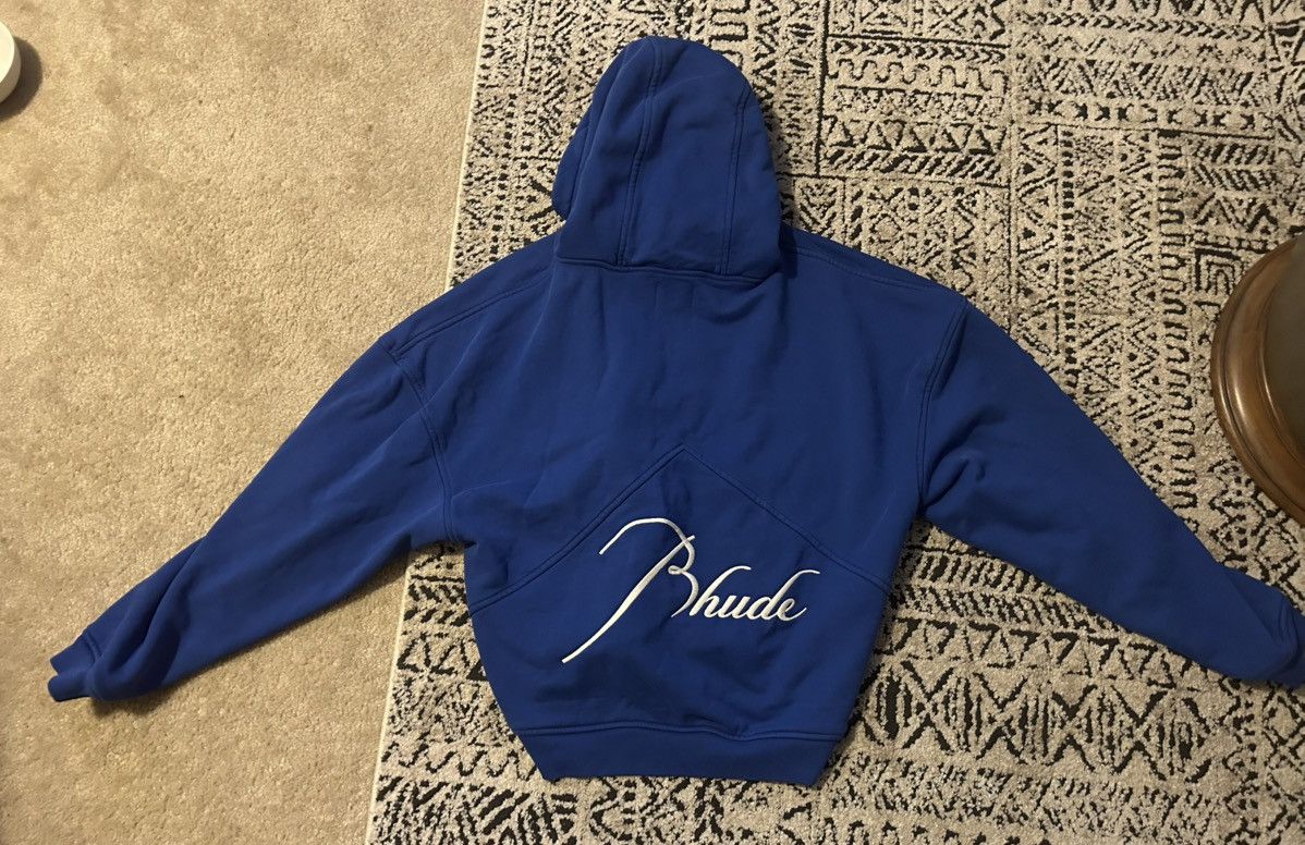 Rhude Rhude Script Logo Zip-Up Hoodie - Royal Blue Size US S / EU 44-46 / 1 - 2 Thumbnail