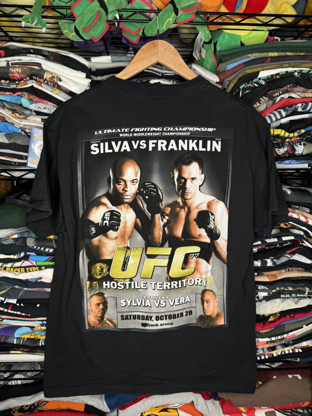 UFC × Vintage 2007 UFC 77 Silva vs Franklin Promo Card Large Graphic Tee Size US L / EU 52-54 / 3 - 1 Thumbnail
