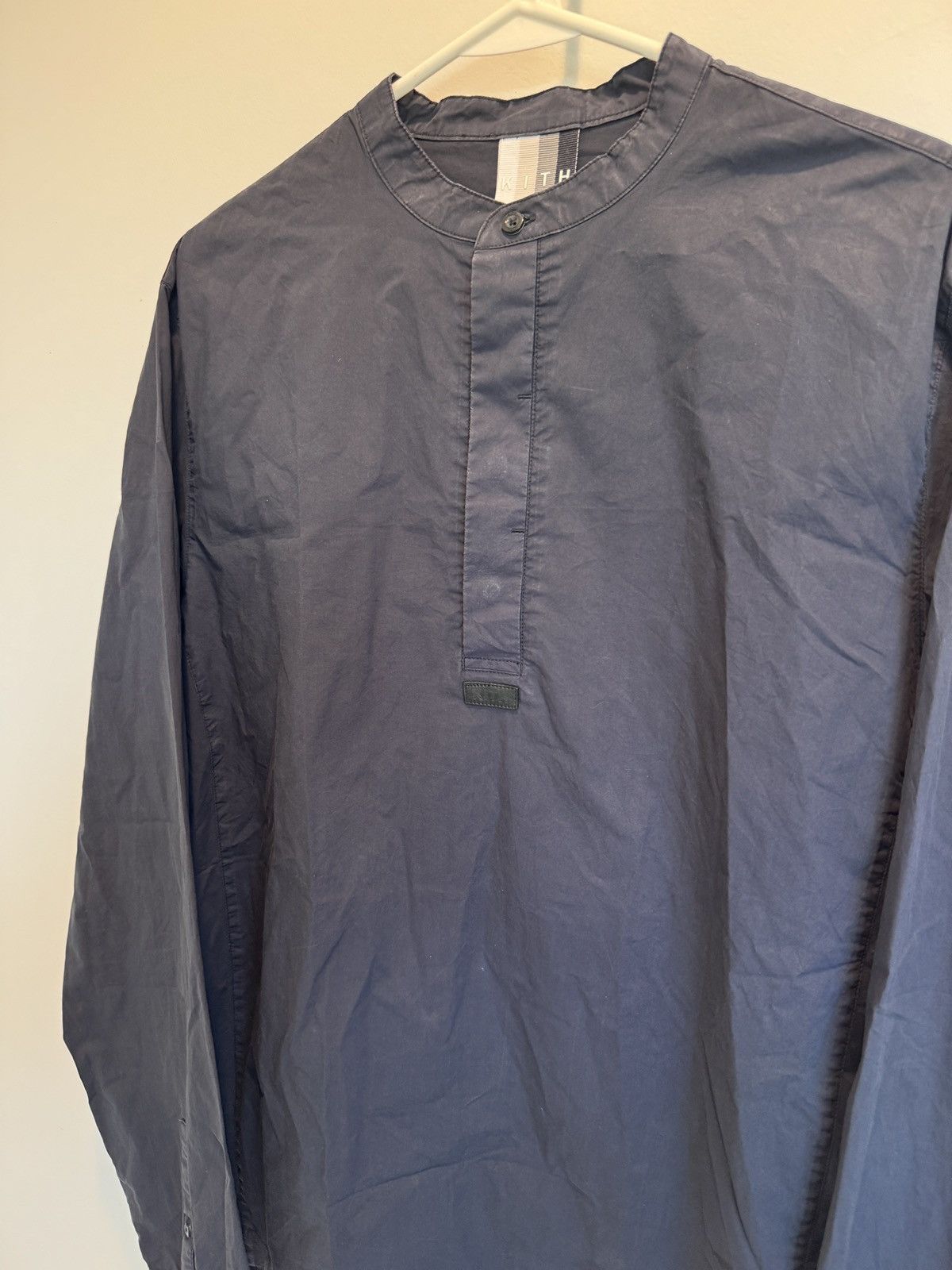 Kith Kith Mens Essex Henley Popover Navy Blue Size L Large Size US L / EU 52-54 / 3 - 2 Thumbnail