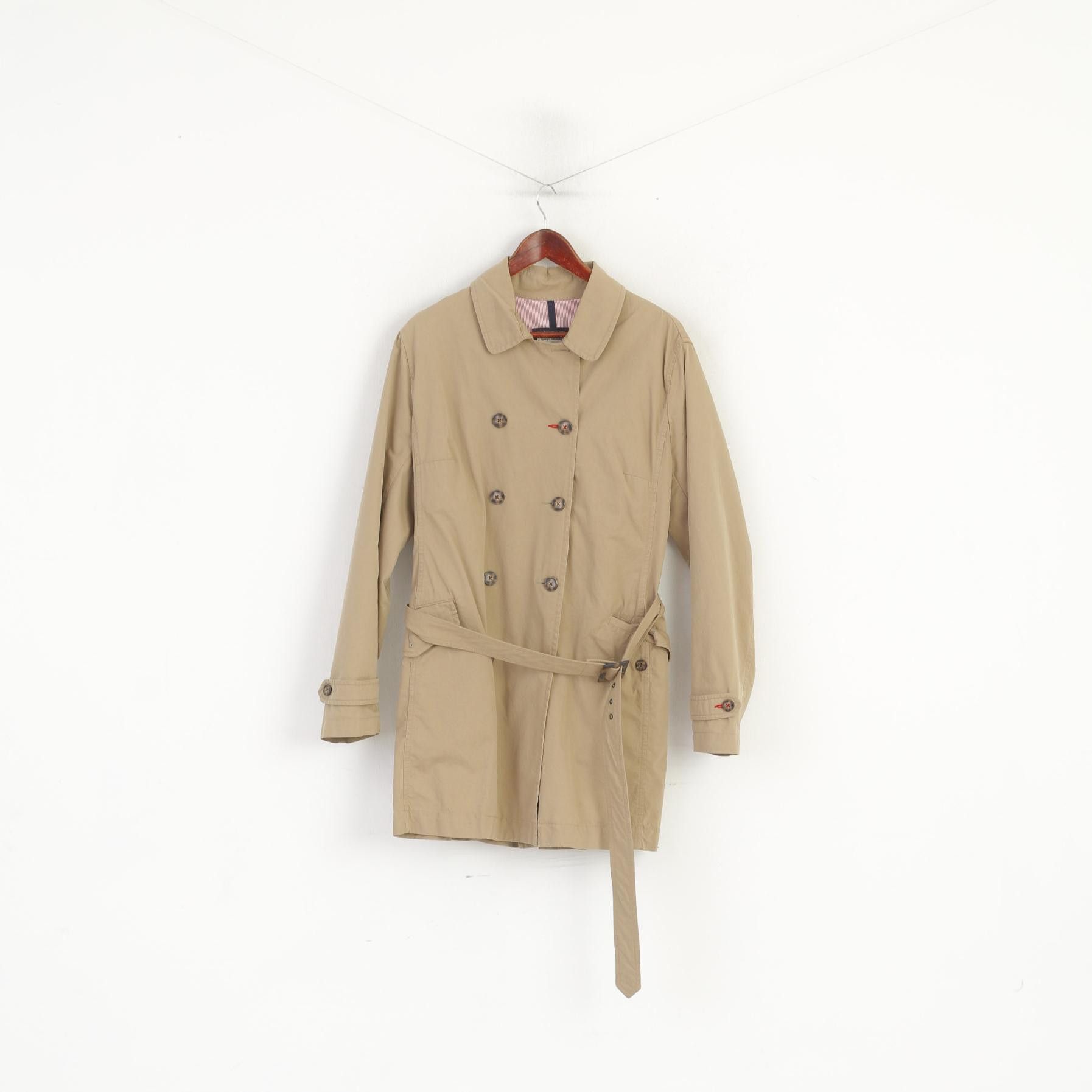 Vintage Peckott Women L Coat Beige Cotton Trench 6280 Size L / US 10 / IT 46 - 2 Thumbnail