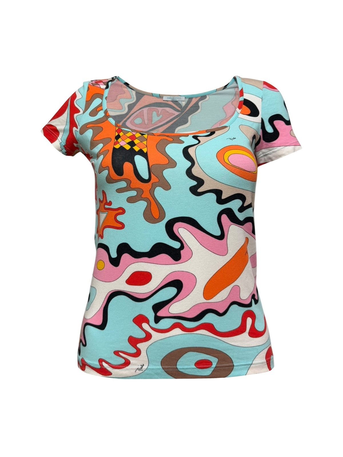 Emilio Pucci EMILIO PUCCI Spring Summer 2005 Printed T-Shirt Size S / US 4 / IT 40 - 1 Thumbnail