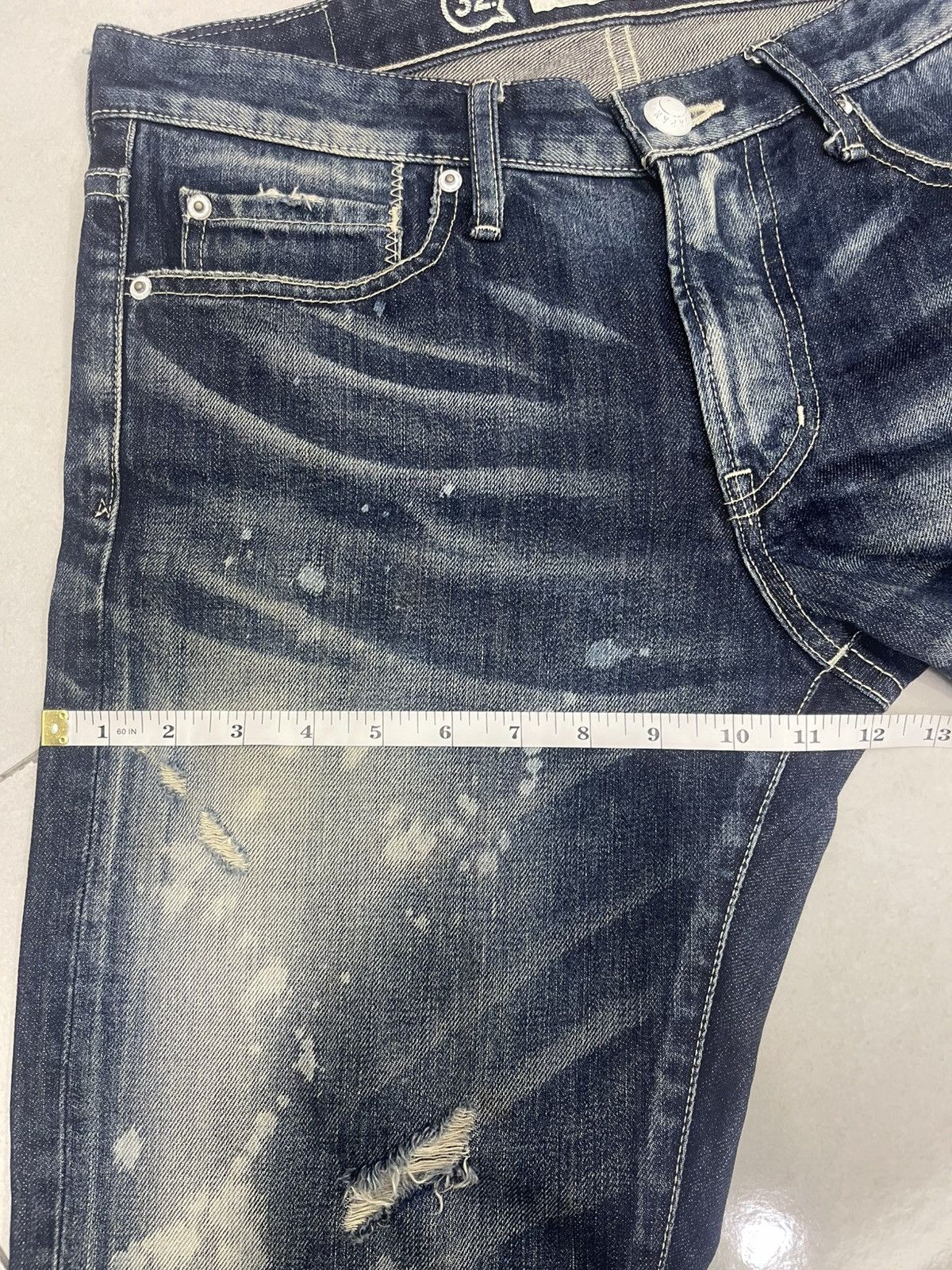 Vanquish Vanquish "Hello World" Paint Splatter Distressed Denim Size US 32 / EU 48 - 19 Thumbnail