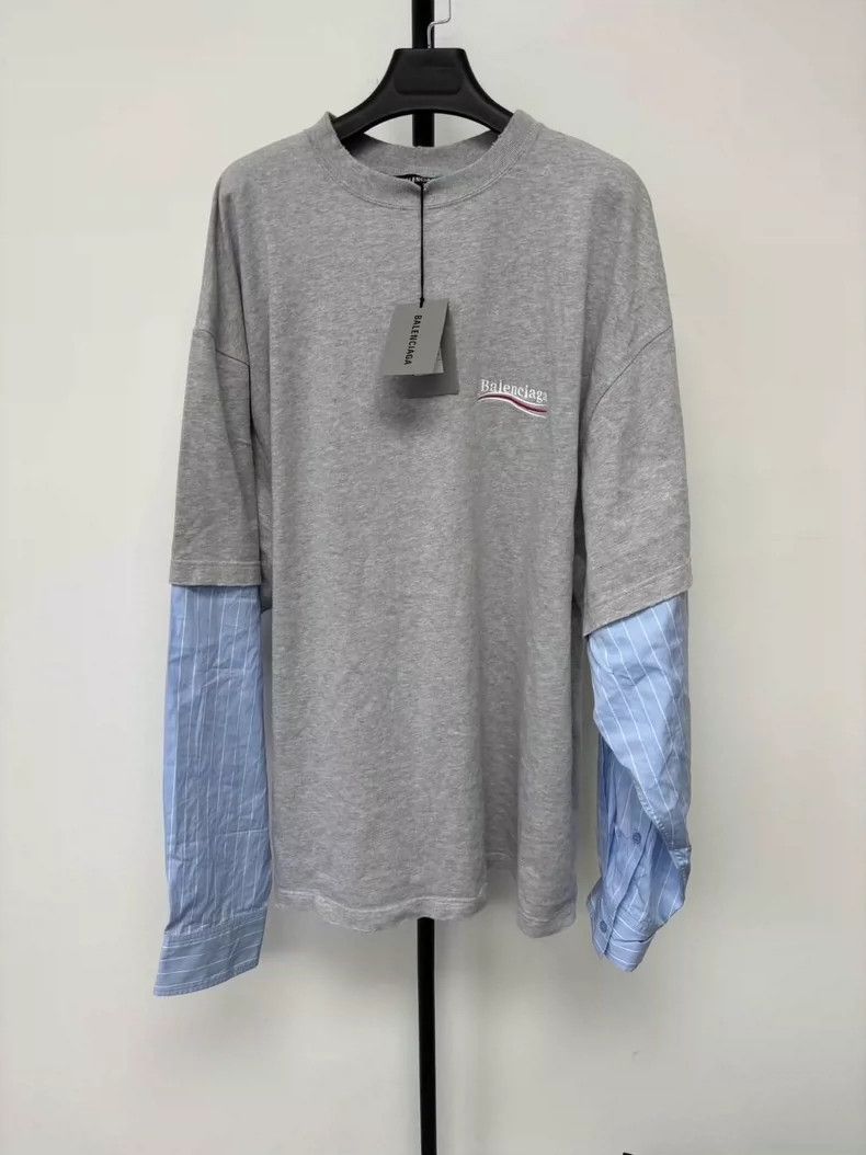 Balenciaga Balenciaga Embroidered Coke Fake Two-Piece Long Sleeve T-S Size US S / EU 44-46 / 1 - 1 Thumbnail