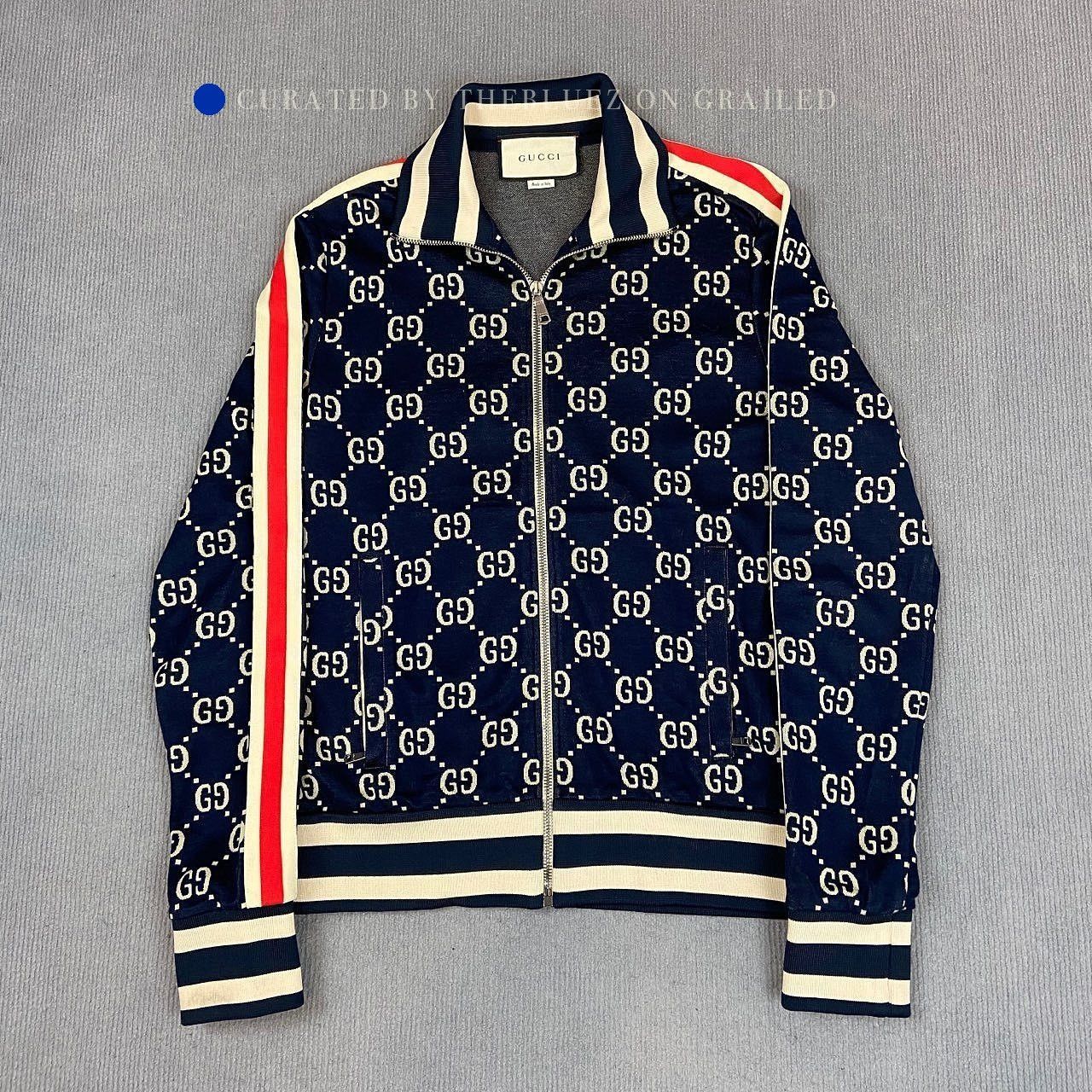 Gucci GG Monogram Zip-Up Sweatshirt in Blue Size US XS / EU 42 / 0 - 1 Thumbnail