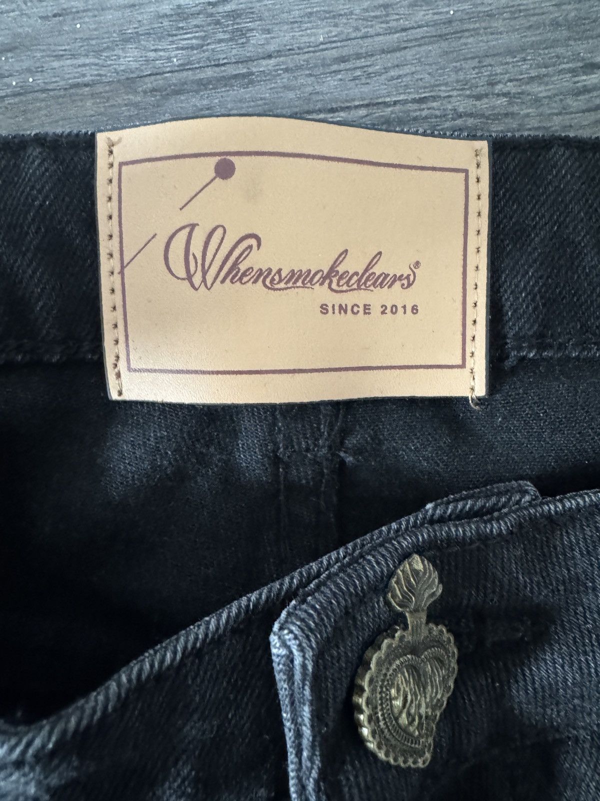 Whensmokeclears WHEN SMOKE CLEARS | PEARL DENIM BLACK | RED SZ 30 Size US 30 / EU 46 - 7 Thumbnail