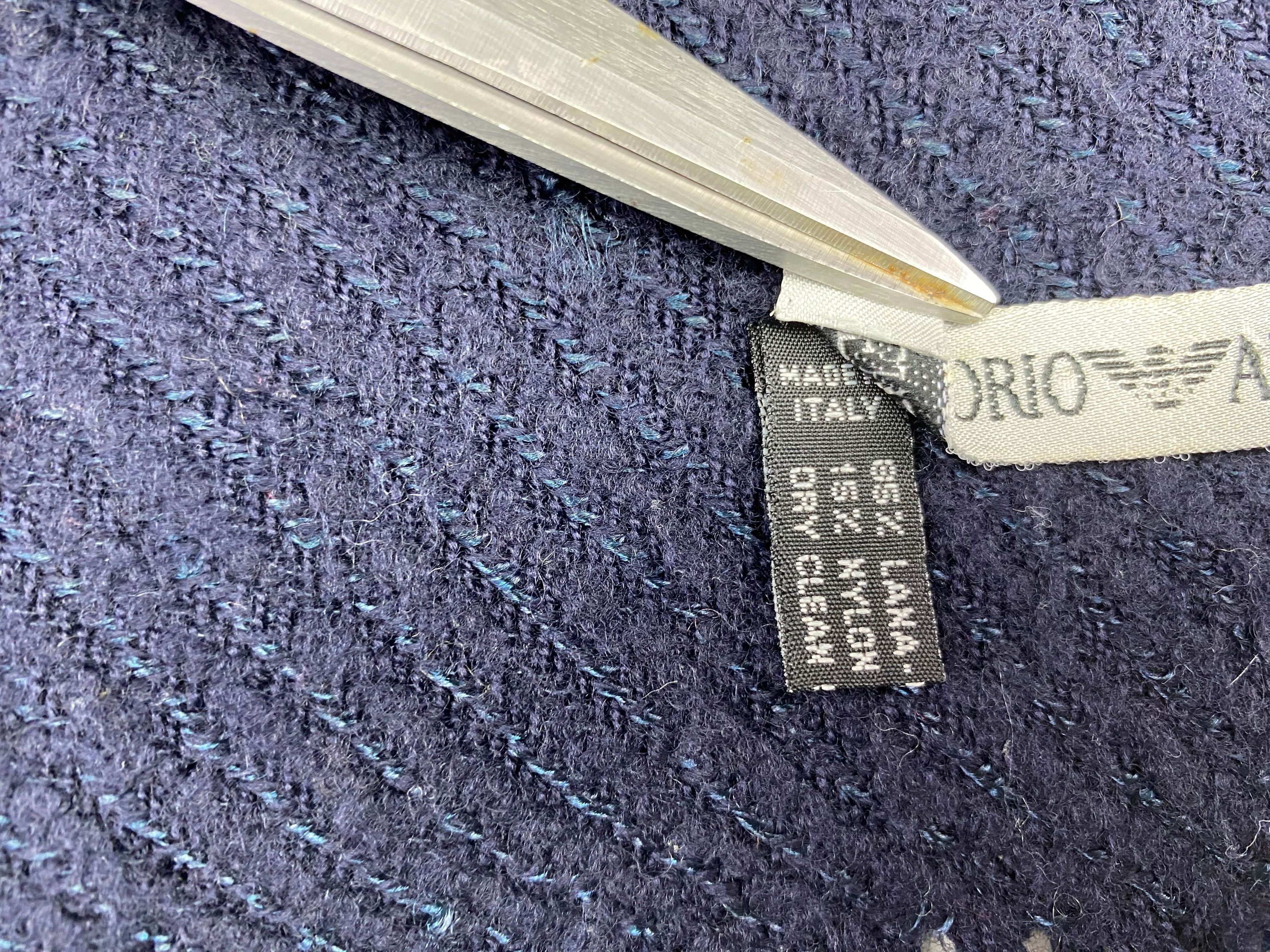Emporio Armani × Vintage Vintage Emporio Armani Wool Scarf - Made in Italy Size ONE SIZE - 9 Thumbnail