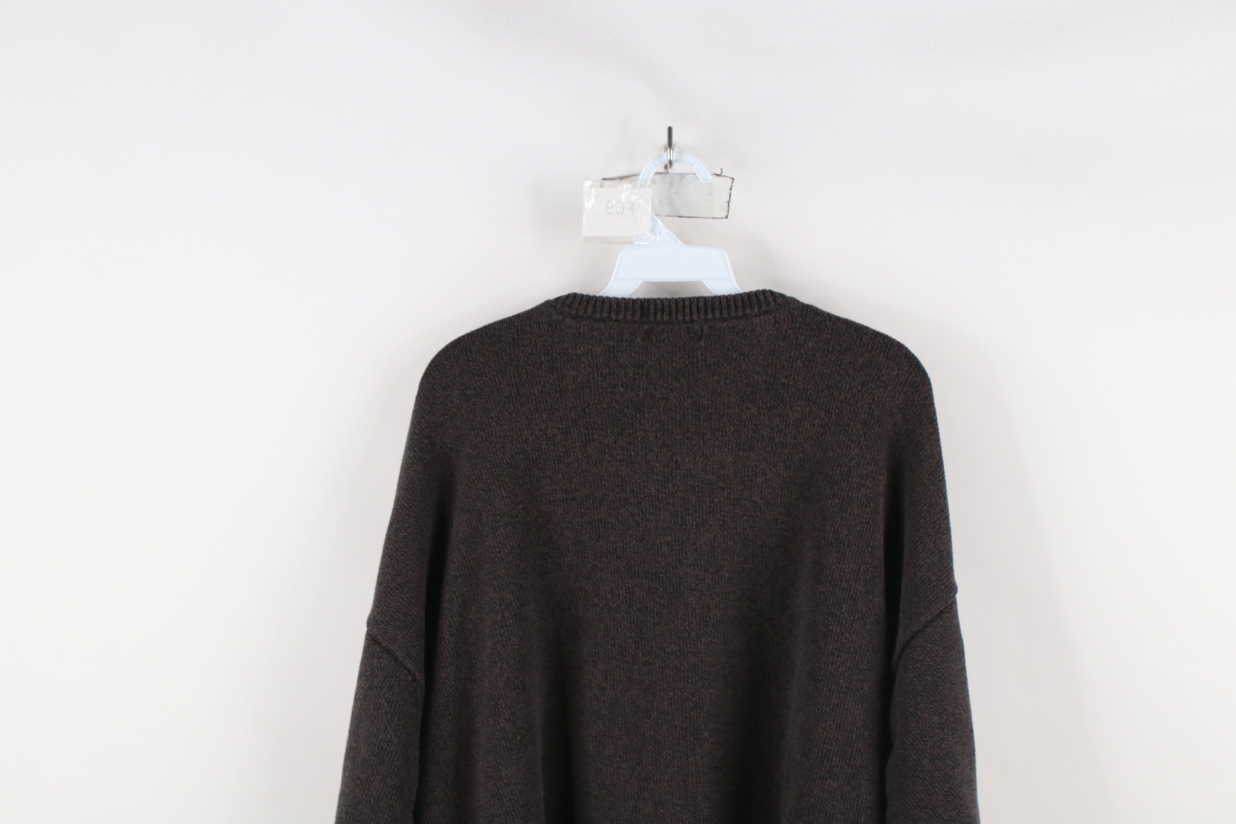 Vintage Vintage 90s Streetwear Cotton Knit Crewneck Sweater Brown Size US XXL / EU 58 / 5 - 8 Thumbnail