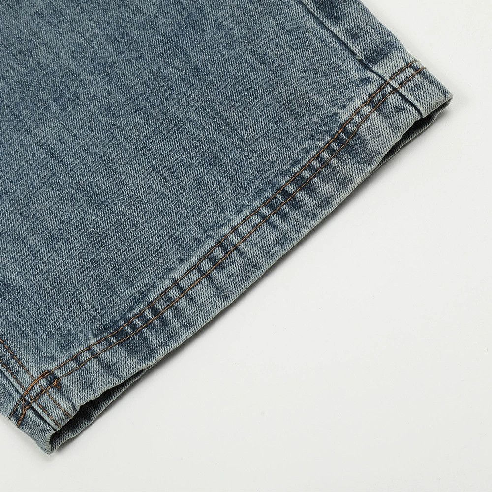 Jean Men's street casual loose straight contrast washed jeans Size US 32 / EU 48 - 6 Thumbnail