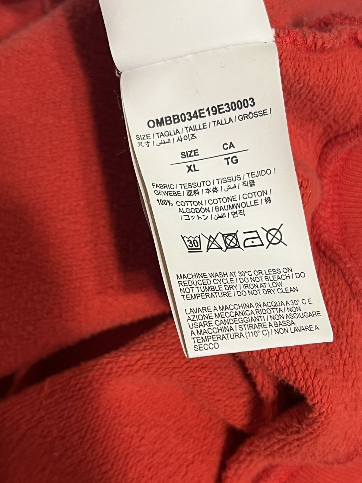 Off-White Red off white reflective XL hoodie Size US XL / EU 56 / 4 - 7 Thumbnail