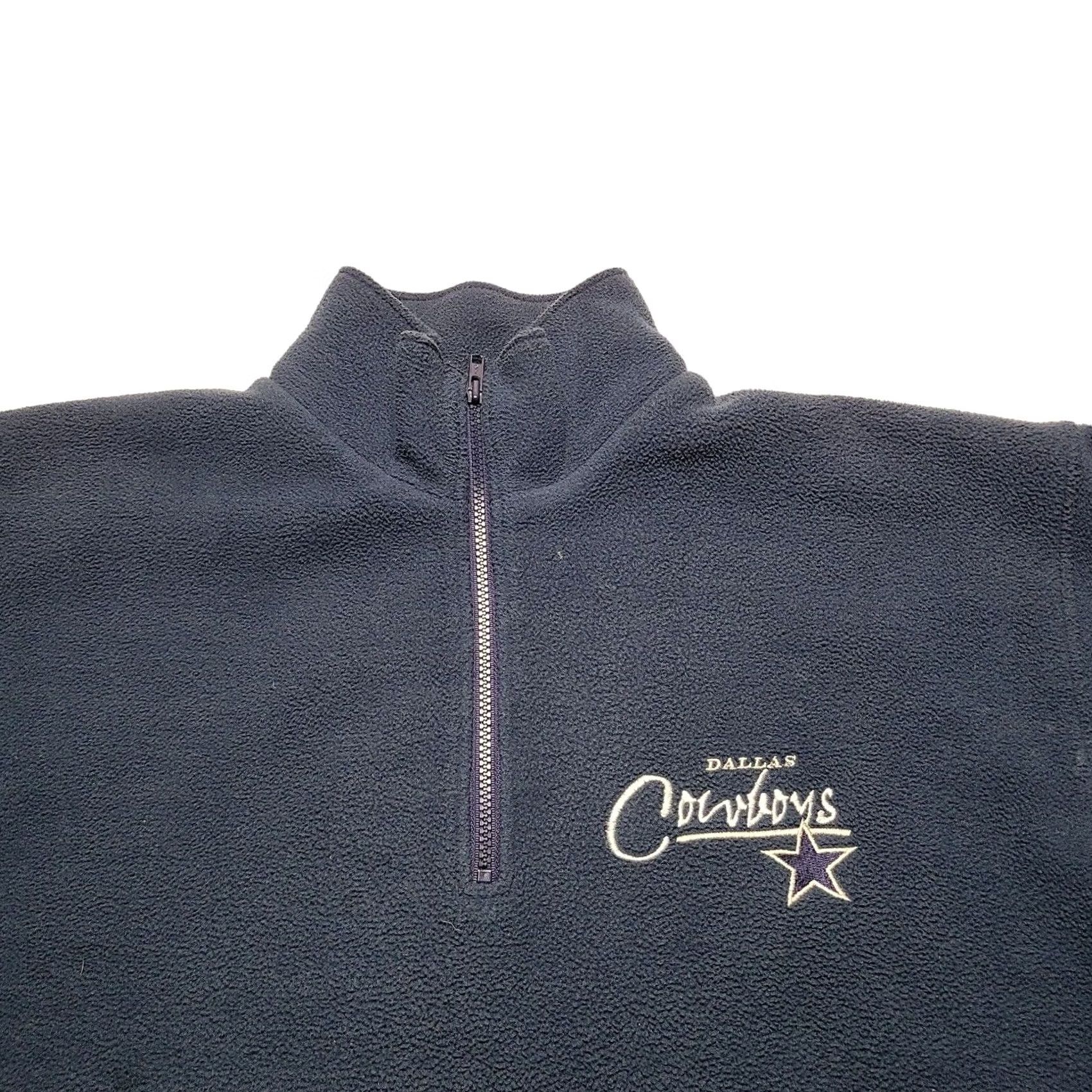 NFL VINTAGE Dallas Cowboys NFL Men L Fleece 1/2 Zip Pullover Sweater Navy 90s Mens Size US L / EU 52-54 / 3 - 2 Thumbnail