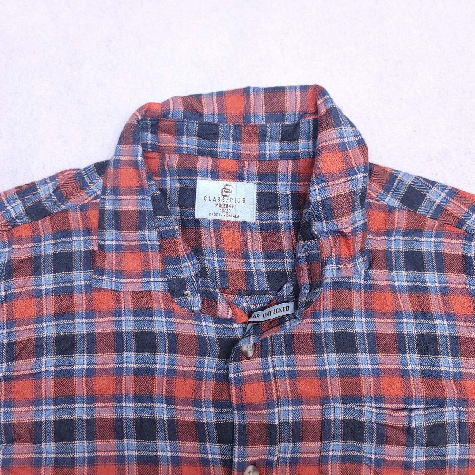 Class Club Class Club Tartan Flannel Button Shirt Mens Size 18/20 Blue Size US M / EU 48-50 / 2 - 1 Thumbnail