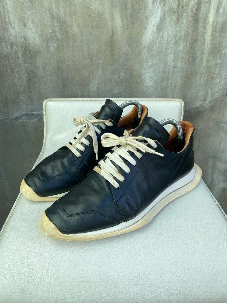 image of Rick Owens Fw18 “Sisyphus” Oblique Lace Up Runners Shoes in Black, Men's