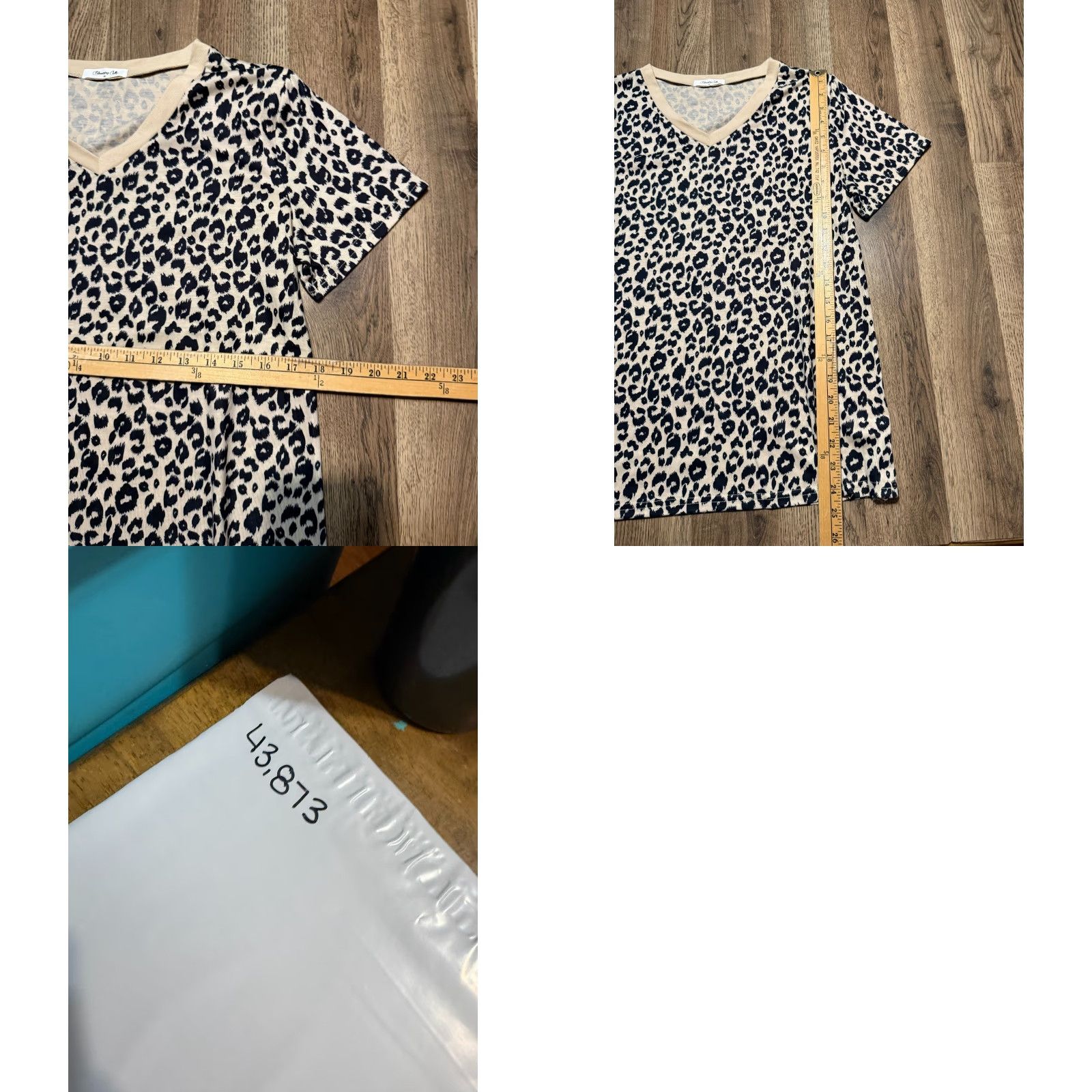 Vintage Blooming Jolly Shirt Women's Medium Black Short Sleeve V-Neck Animal Print Shirt Size M / US 6-8 / IT 42-44 - 8 Thumbnail