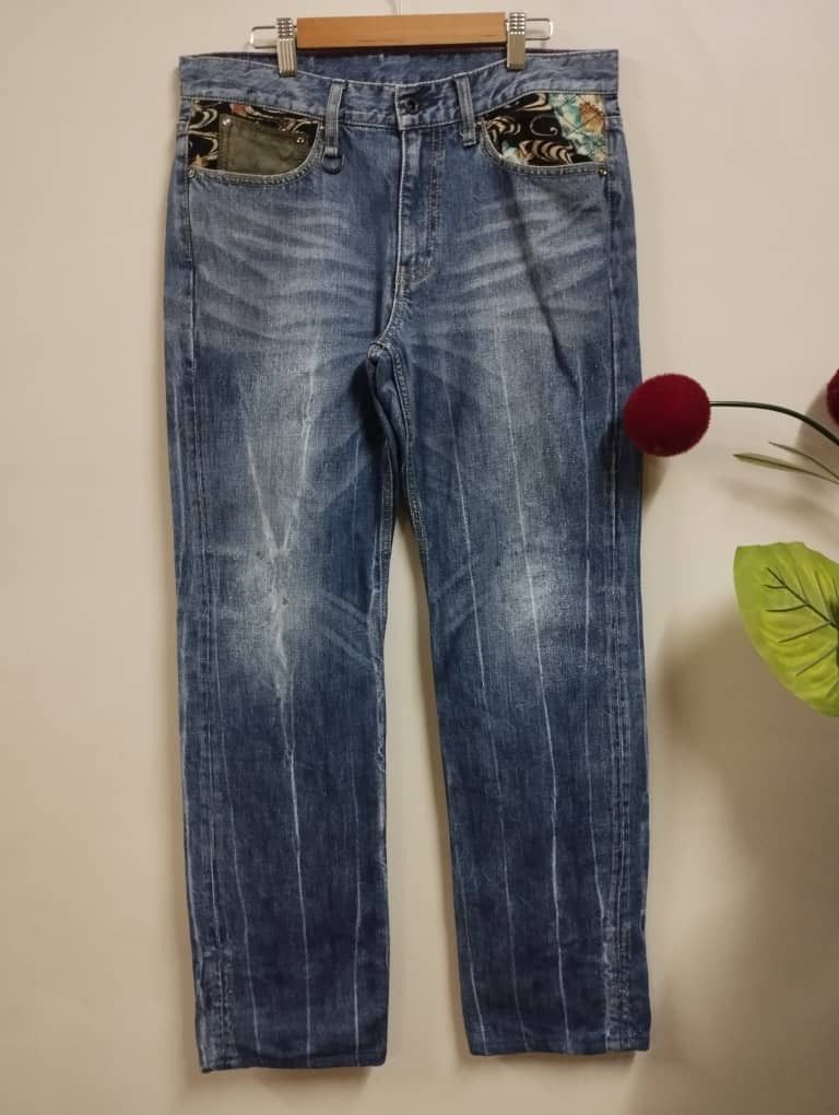 Takeo Kikuchi Japan Designer Takeo Kikuchi Leather Pocket Lightning Wash Size US 33 - 2 Thumbnail