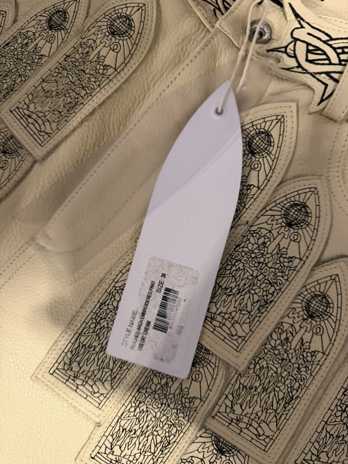Who Decides War Who Decides War Patched Leather Arch Embroidered Pants Size US 36 / EU 52 - 4 Thumbnail