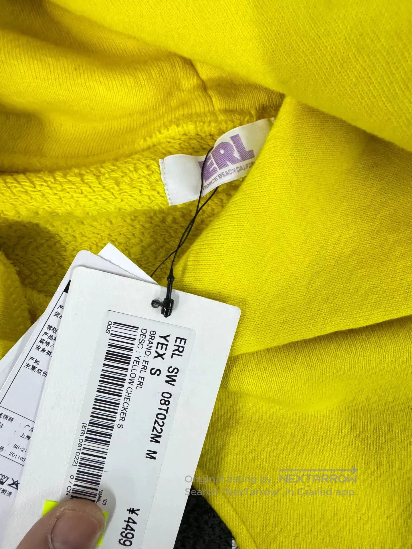 ERL ERL Yellow Checkerboard Hooded Sweatshirt. Size US S / EU 44-46 / 1 - 4 Thumbnail