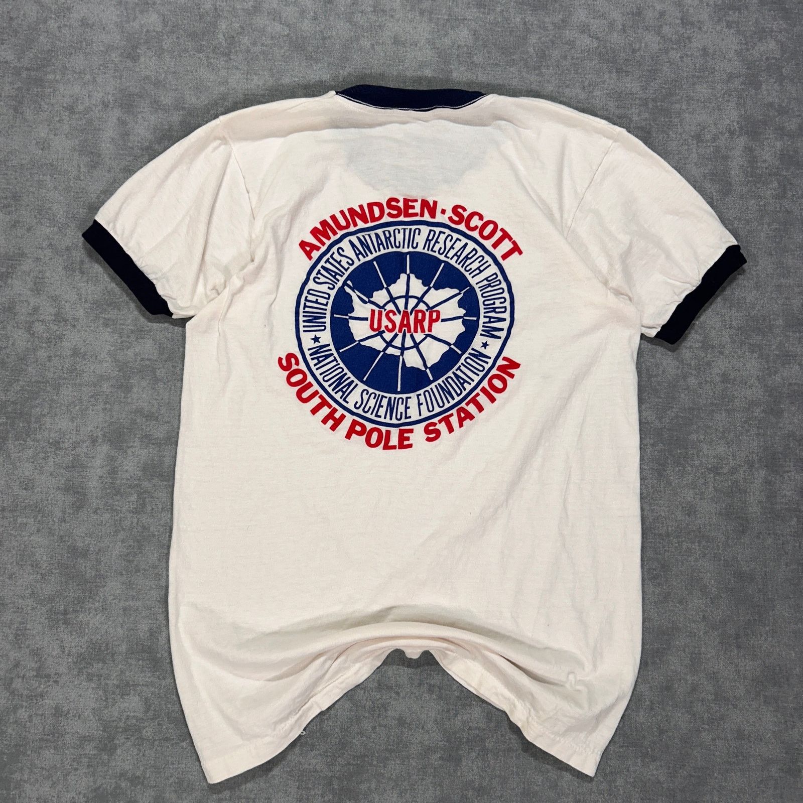 Vintage VTG 70s Amundsen-Scott South Pole Station Antartica Ringer T Size US S / EU 44-46 / 1 - 1 Thumbnail
