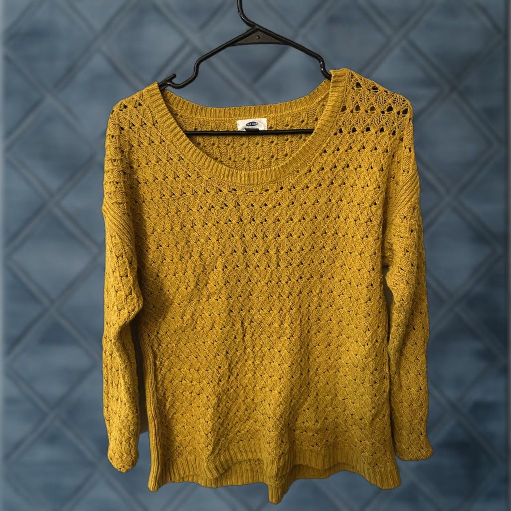 Old Navy VINTAGE Old Navy Women's Sweater Pullover Knit 3/4 Sleeve Round Neck Casual All Seasons Size M Mustard Yellow Size M / US 6-8 / IT 42-44 - 1 Thumbnail
