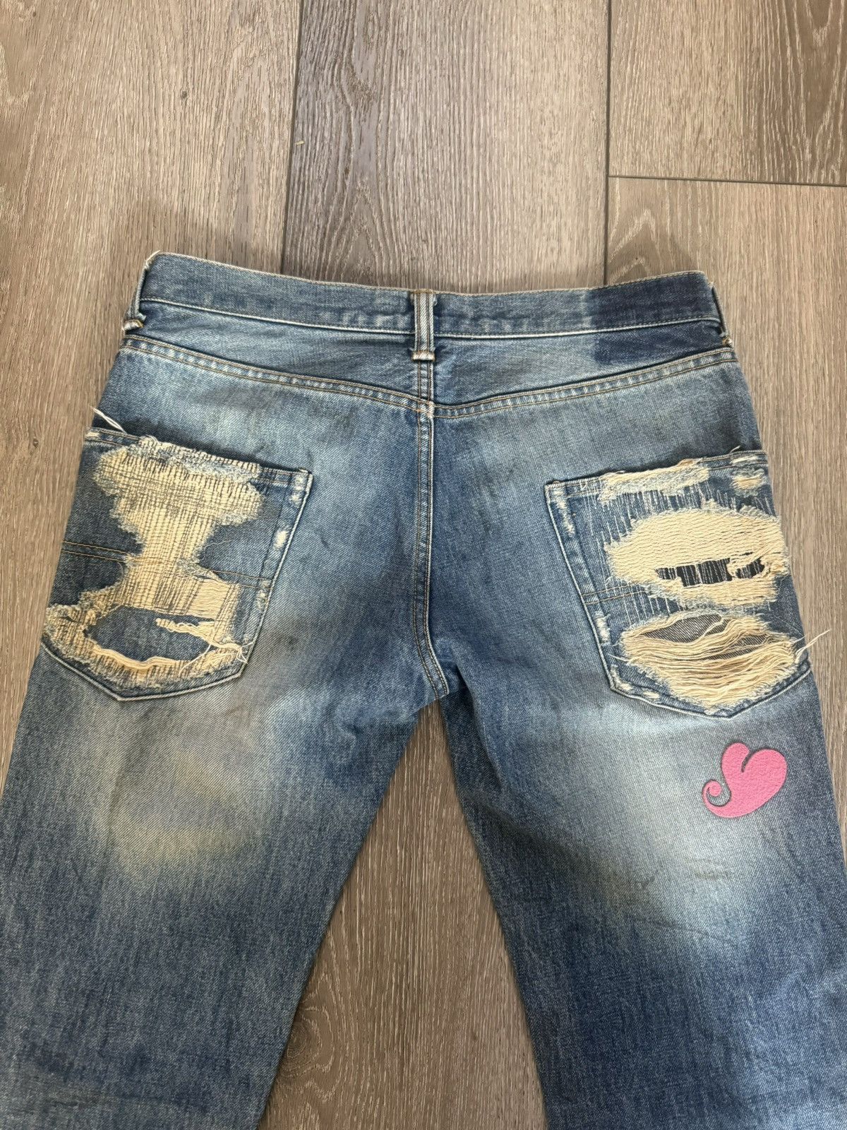 Japanese Brand × Undercover Underdover Hearts Denim AW05 Size US 30 / EU 46 - 4 Thumbnail