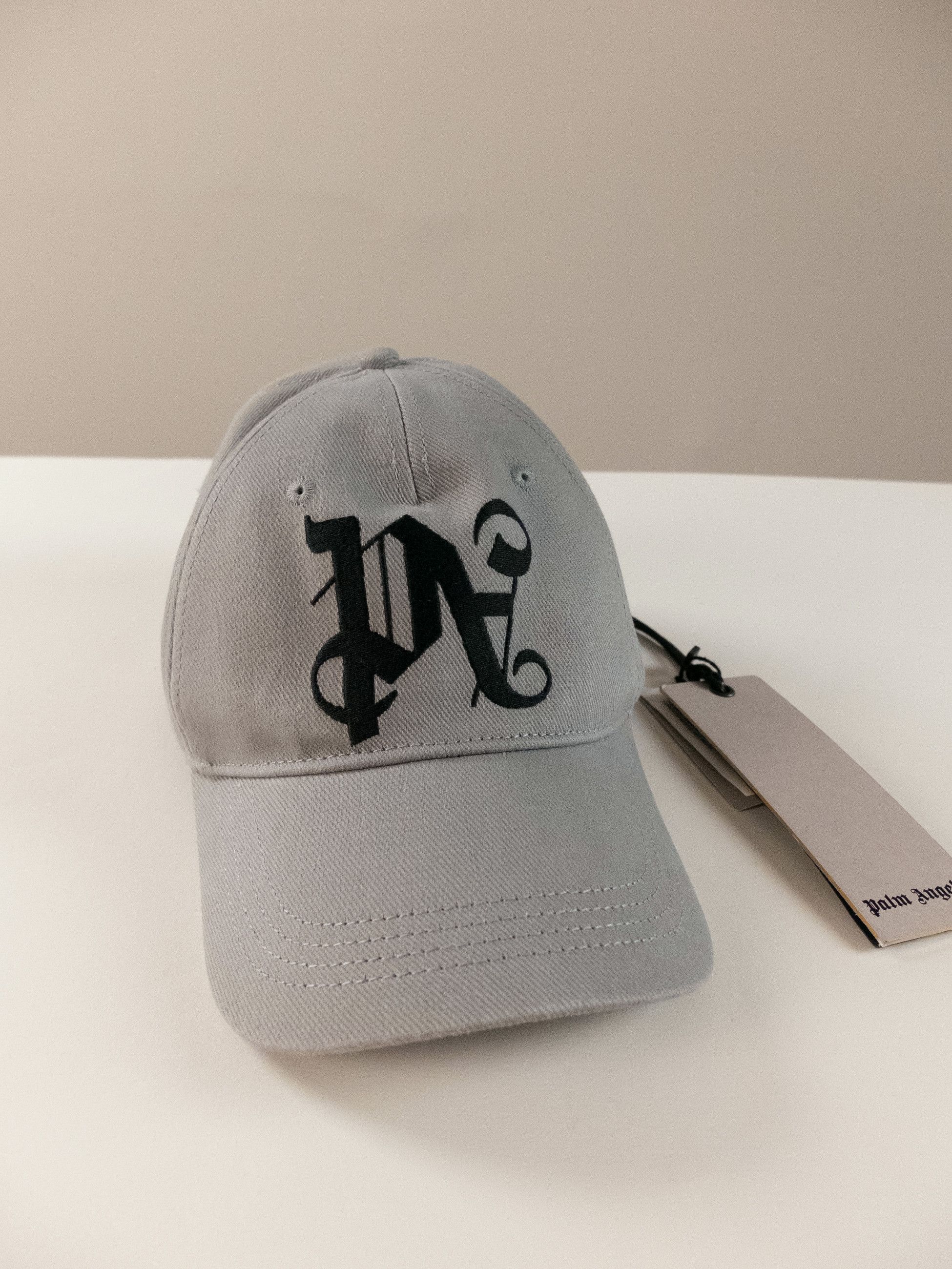 Palm Angels PALM ANGELS gray black monogram logo baseball cap Size ONE SIZE - 3 Thumbnail