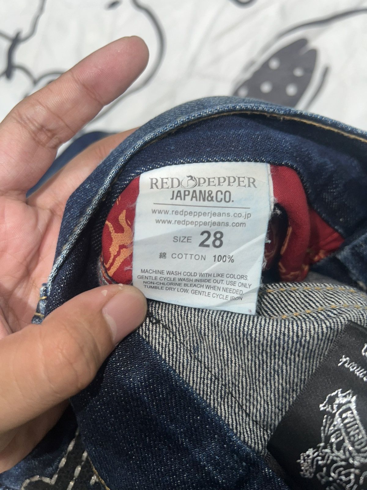 If Six Was Nine 1990s Red Pepper - Distressed Union Jack Flare Jeans Size US 30 / EU 46 - 10 Thumbnail