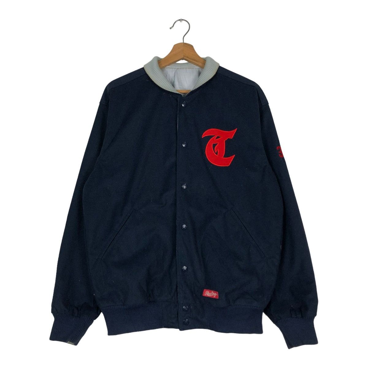Japanese Brand 🔥VINTAGE BOMBER JACKET RAWLINGS JAPAN BIG LOGO Size US L / EU 52-54 / 3 - 1 Thumbnail