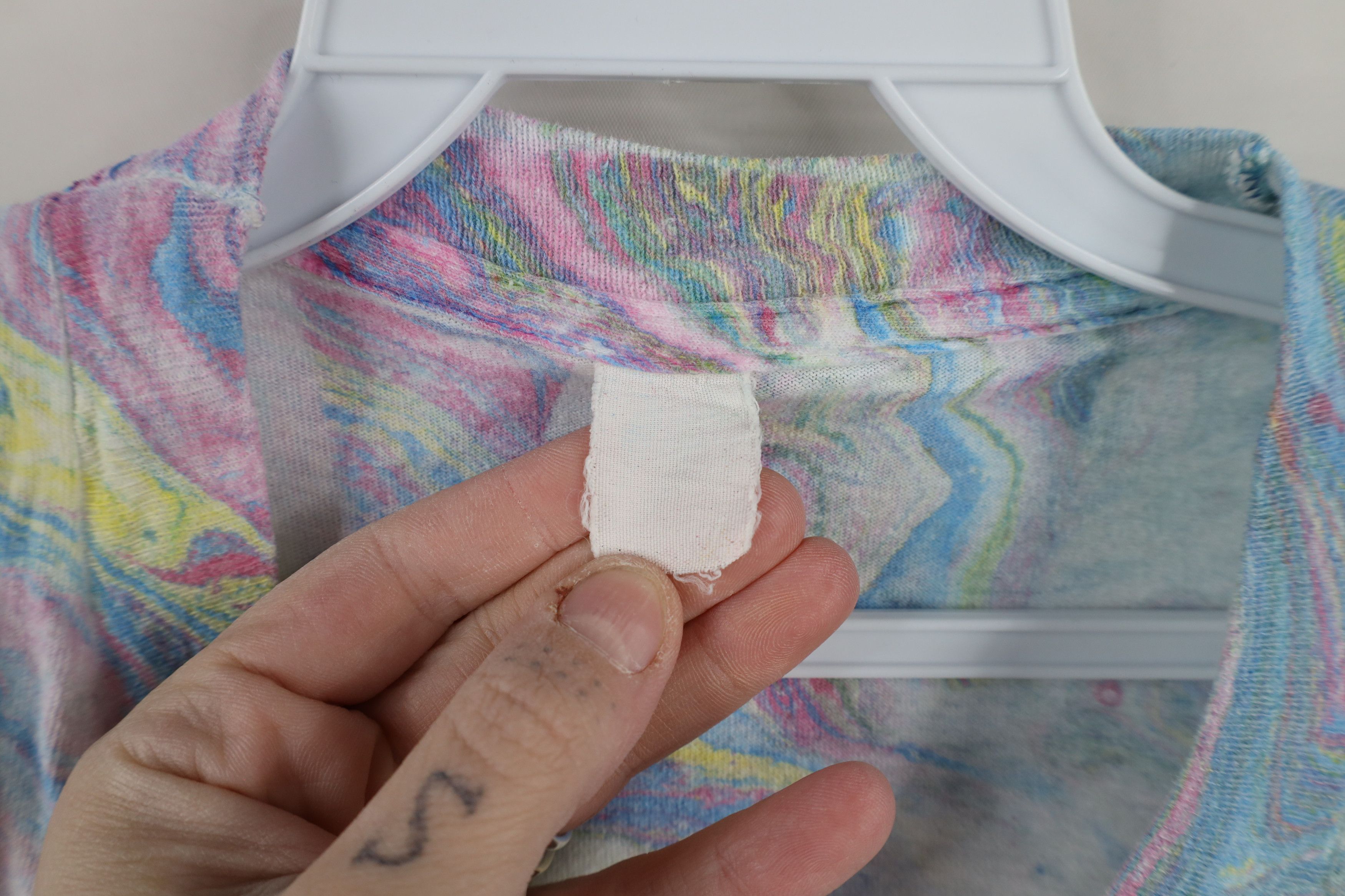 Vintage Vintage 90s Streetwear Paint Tie Dye Shot Sleeve T-Shirt USA Size US XXL / EU 58 / 5 - 4 Thumbnail
