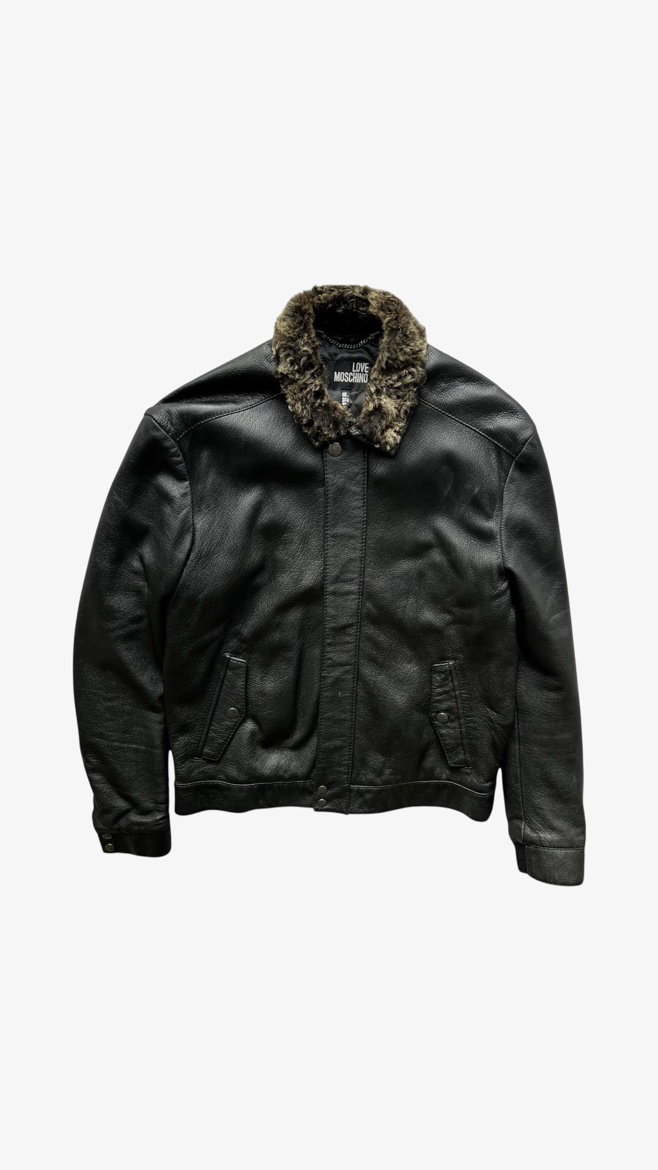 Moschino Vintage Y2K Women's Love Moschino Black Leather Jacket Size M / US 6-8 / IT 42-44 - 1 Thumbnail
