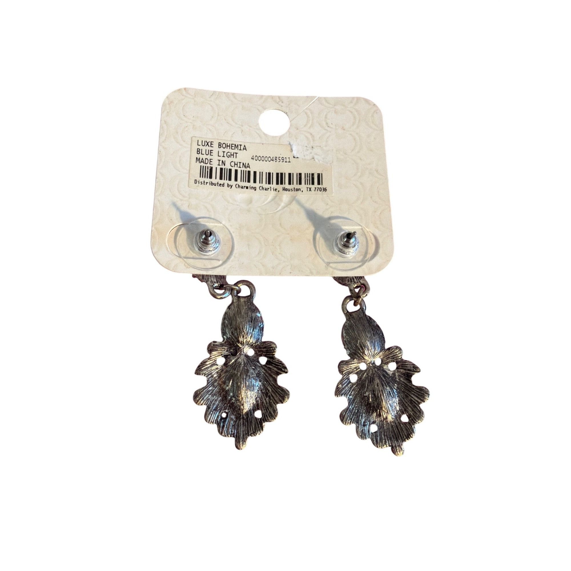 Other Charming Charlie Gunmetal Dangle Earrings Rhinestones Boho 2 Size ONE SIZE - 4 Thumbnail