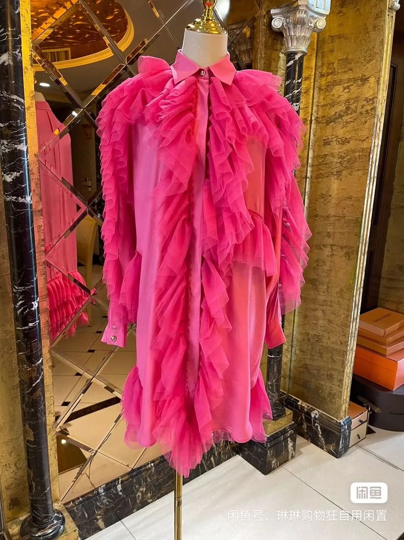 Versace Versace Barbie pink three-dimensional lotus leaf dress Size M / US 6-8 / IT 42-44 - 3 Thumbnail