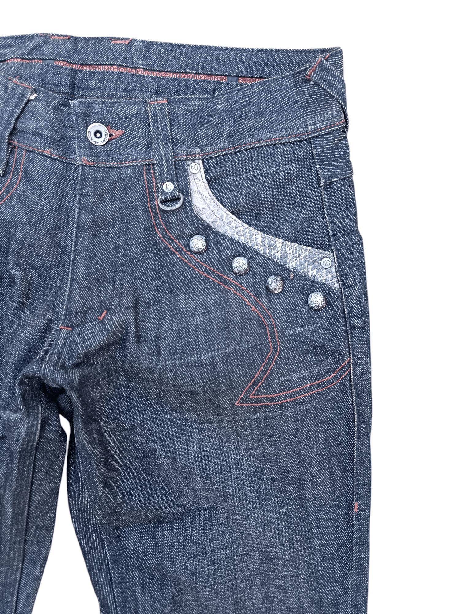 Nicole Club Nicole Club For Men Flare Boot Cut Snake Skin Pocket Denim Size US 32 / EU 48 - 15 Thumbnail