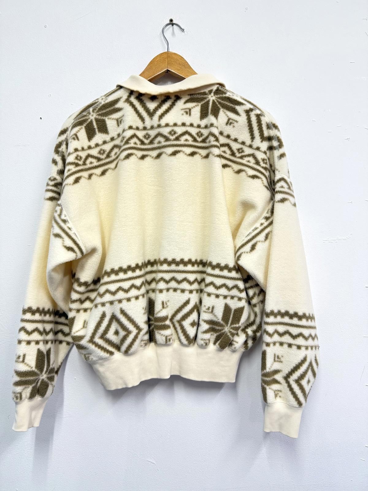 Polo Ralph Lauren Polo Ralph Lauren Cream and Brown Patterned Fleece Pullover, Size US S / EU 44-46 / 1 - 4 Thumbnail
