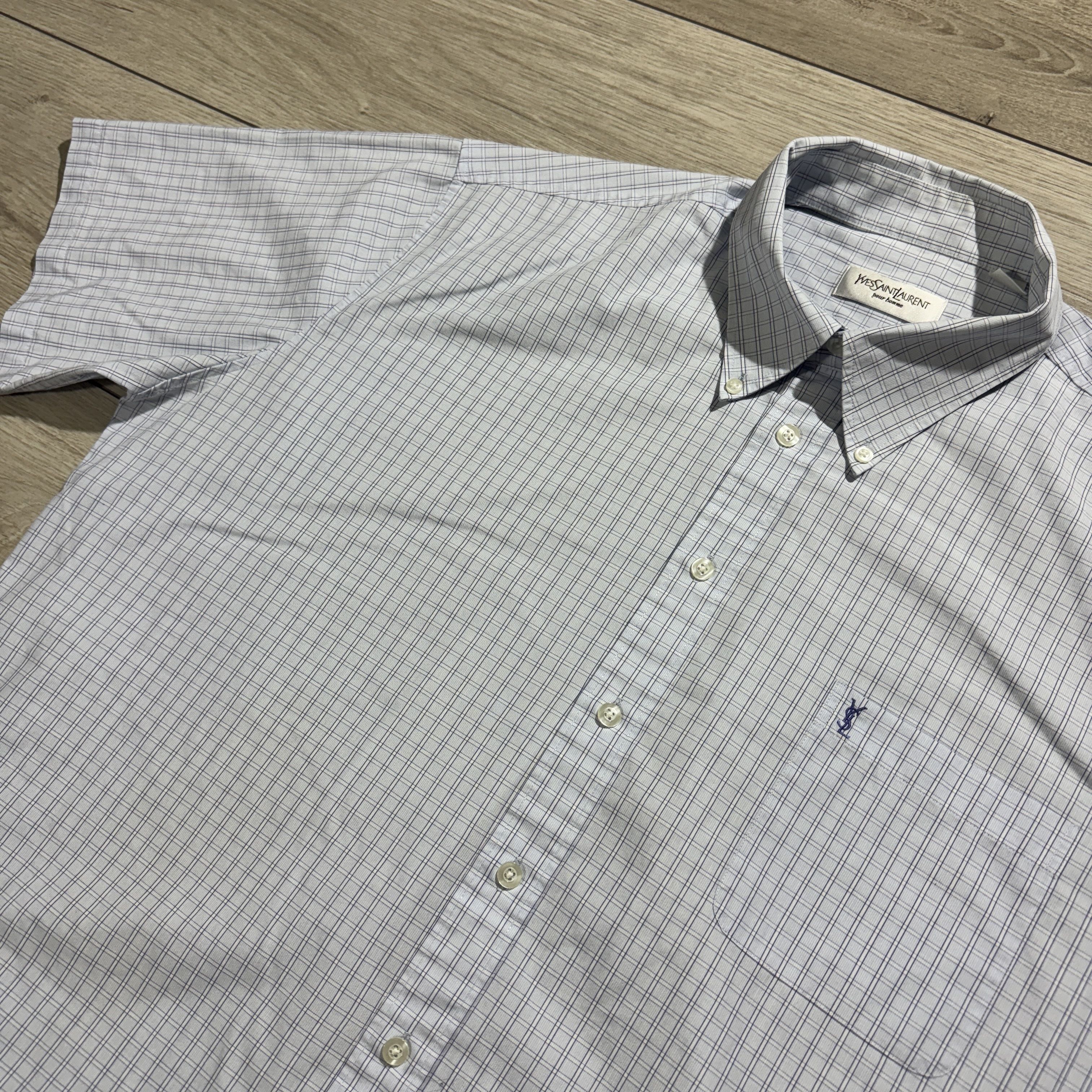 Yves Saint Laurent Yves Saint Laurent Pour Homme Short Sleeve Shirt Size XL Size US XL / EU 56 / 4 - 4 Thumbnail