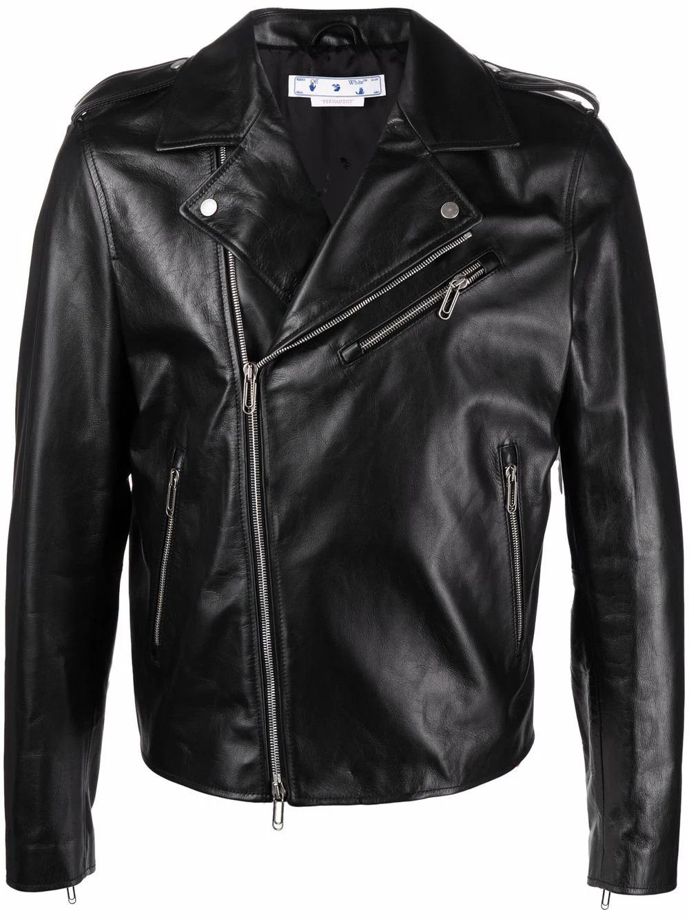 Men s Off White Leather Jackets Grailed