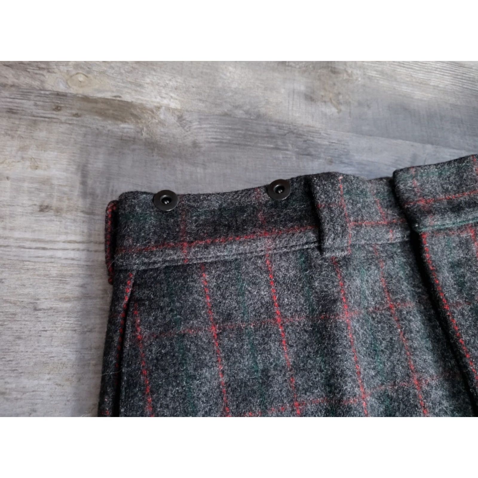 Vintage VTG Woolrich Malone Heavy Wool Hunting Pants Men 36x26 Gray Red Plaid USA Wool 90s Nature Workwear Size US 36 / EU 52 - 5 Thumbnail
