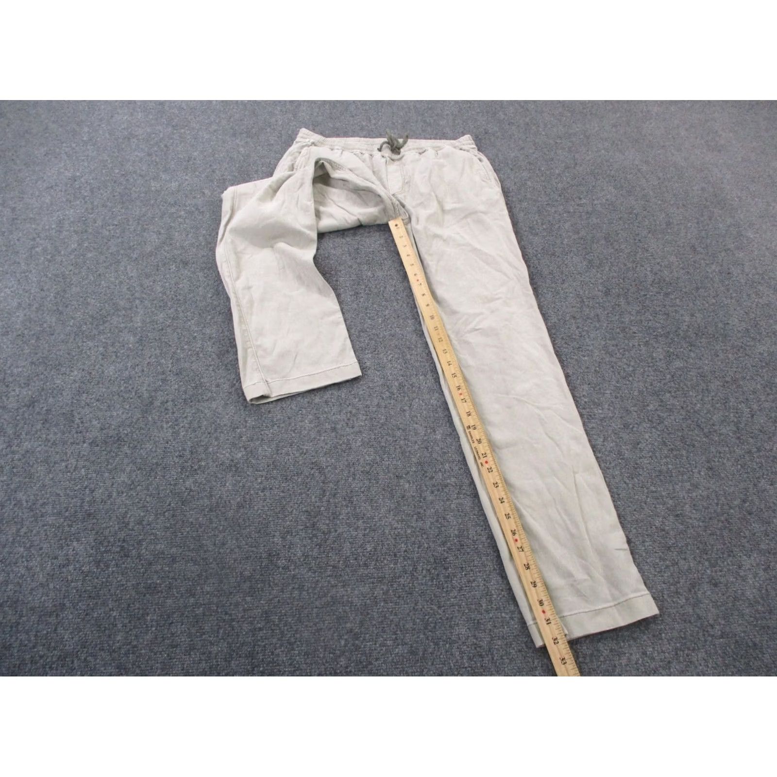 Faherty Faherty Joggers Womens L Tall Beige Linen Cotton Modal Active Stretch Casual Outdoor Pockets Drawstring 32in Inseam Fall Womens Size 24" / US 00 / IT 34 - 3 Thumbnail
