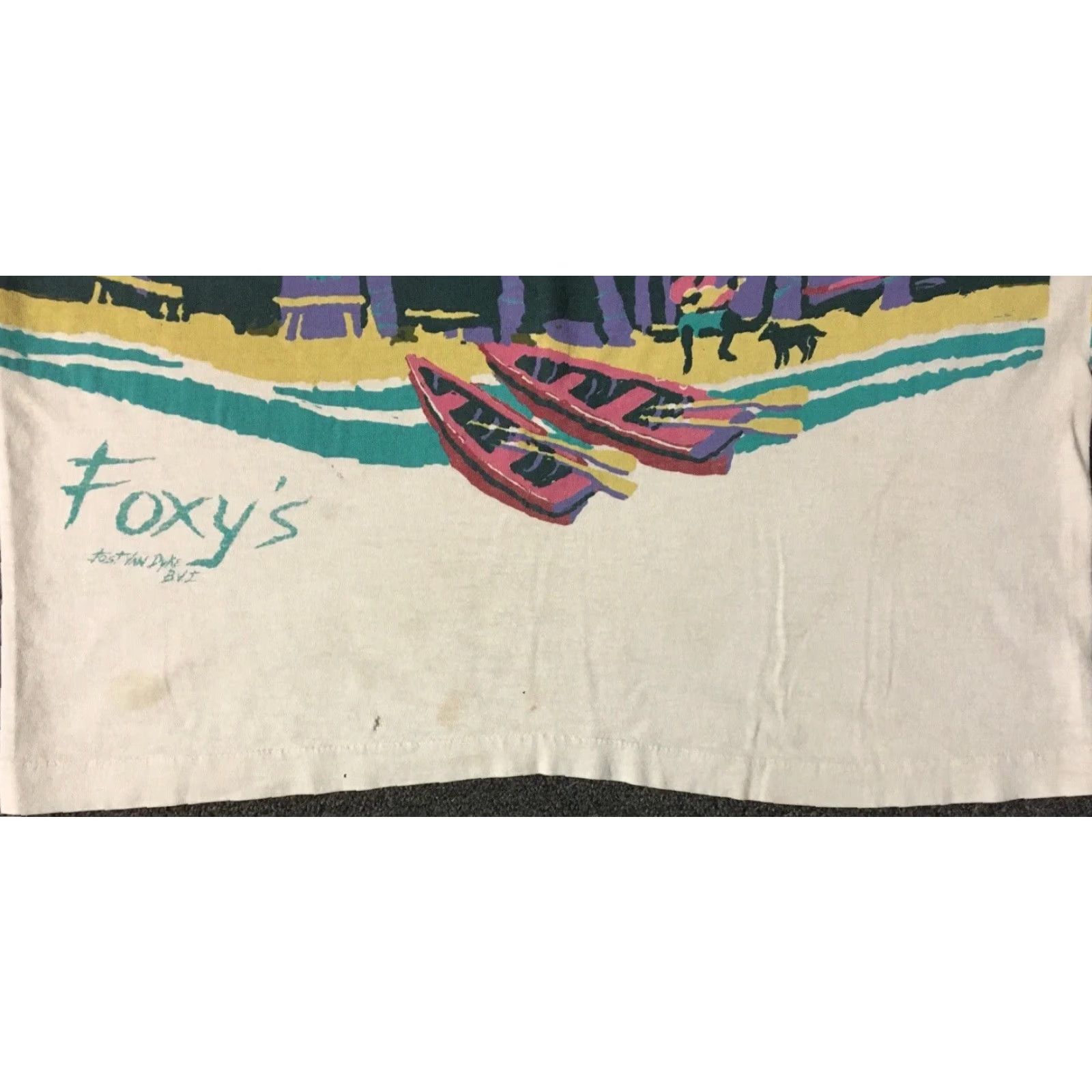 Vintage VINTAGE Foxys Bar 80s Abstract Art AOP Tank Top S White Men T-Shirt Sleeveless Surf Beach 90s Sized S Single Stitch Size US S / EU 44-46 / 1 - 4 Thumbnail